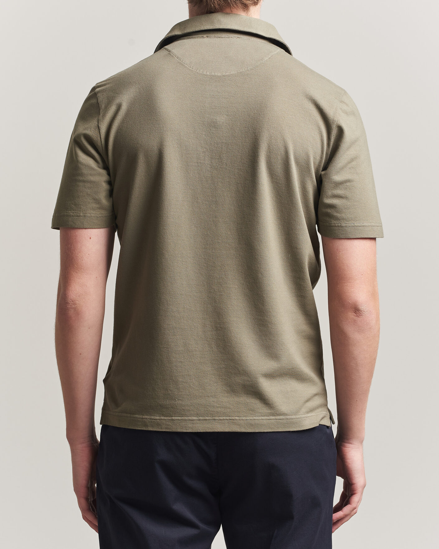 Mies | Pikeet | Zanone | Soft Cotton Piquet Polo Taupe
