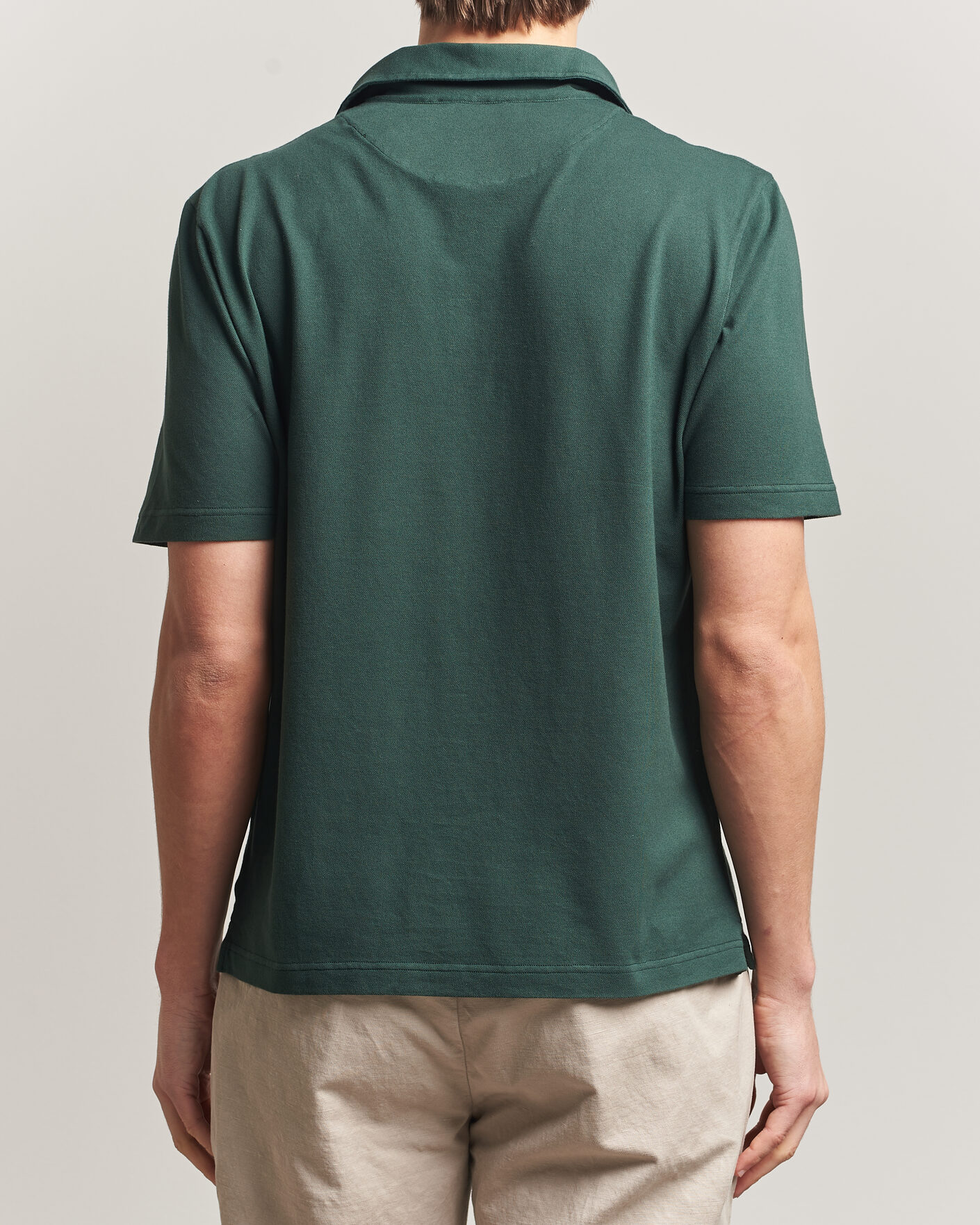 Mies | Pikeet | Zanone | Soft Cotton Piquet Polo Dark Green