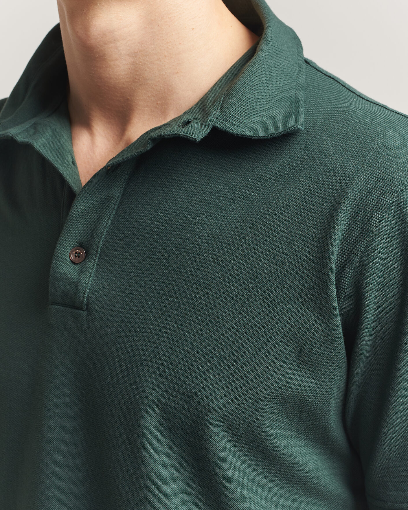 Mies | Pikeet | Zanone | Soft Cotton Piquet Polo Dark Green
