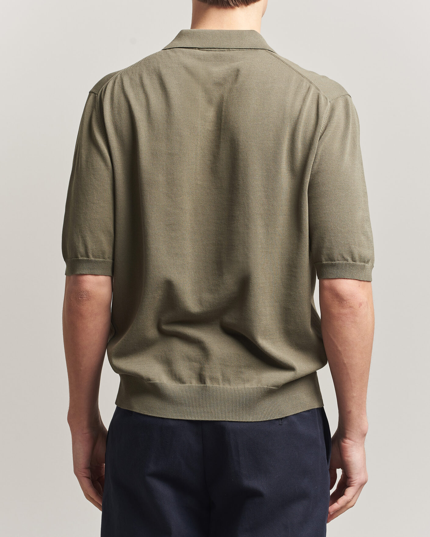 Mies | Pikeet | Zanone | Knitted Cotton Polo Olive