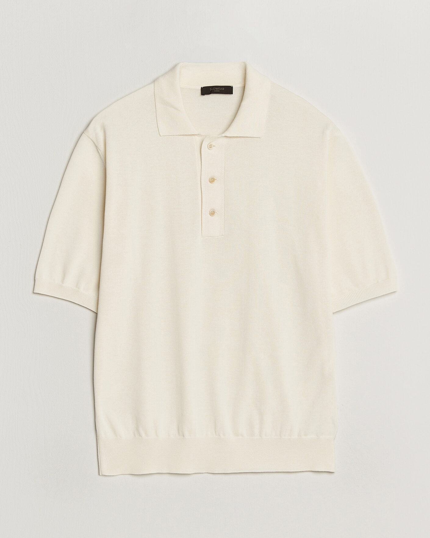 Mies | Pikeet | Zanone | Knitted Cotton Polo Off White
