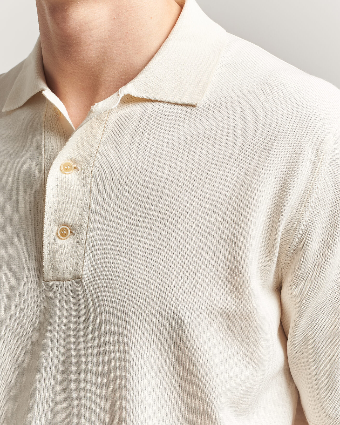 Mies | Pikeet | Zanone | Knitted Cotton Polo Off White