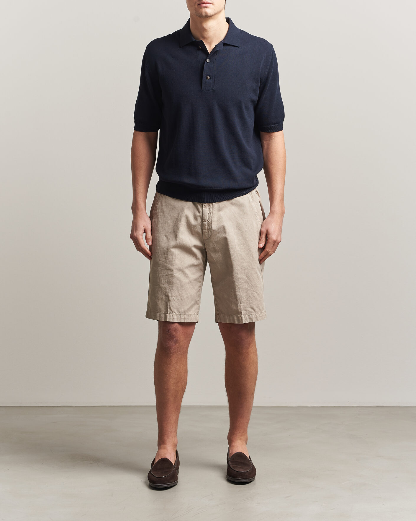 Mies | Pikeet | Zanone | Knitted Cotton Polo Navy