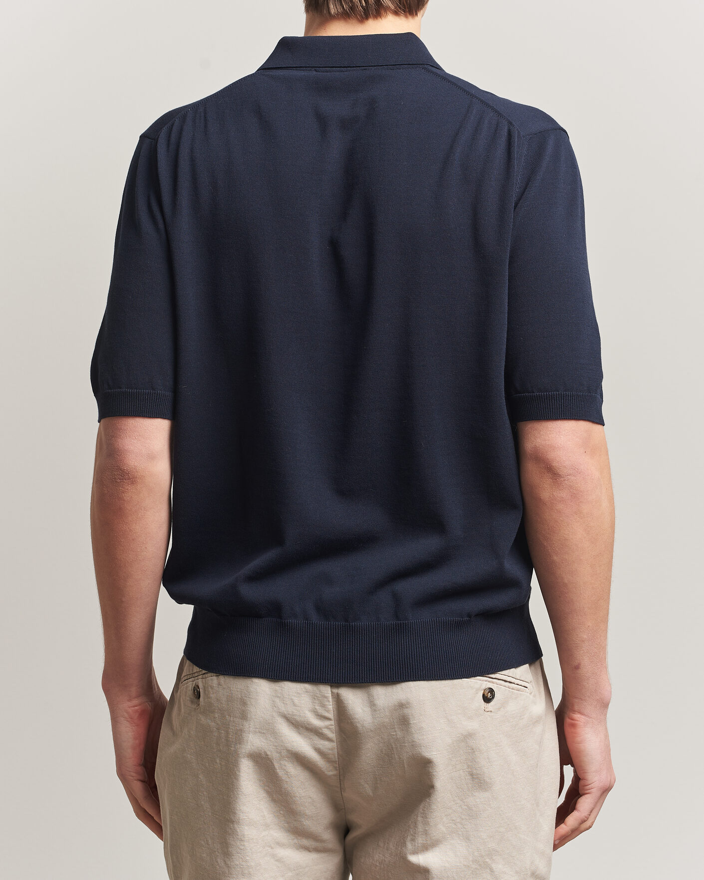 Mies | Pikeet | Zanone | Knitted Cotton Polo Navy