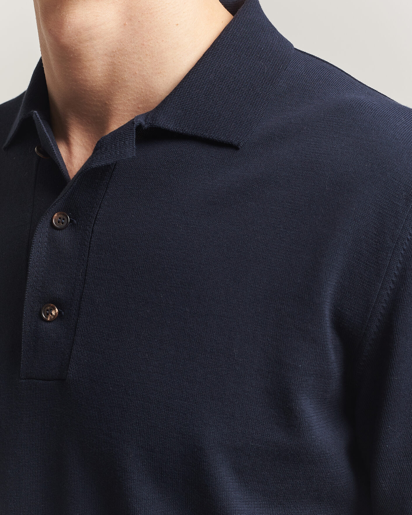 Mies | Pikeet | Zanone | Knitted Cotton Polo Navy
