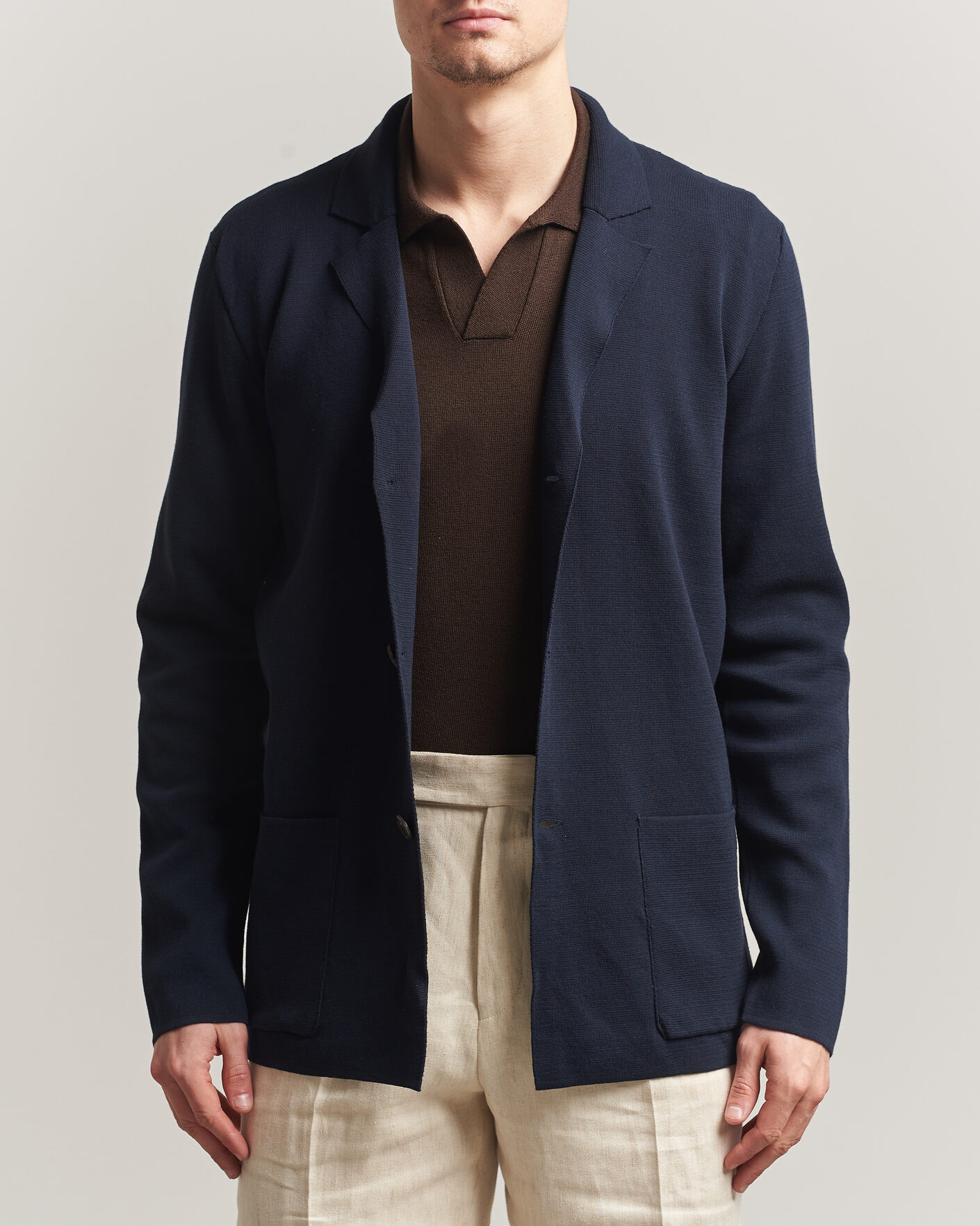Mies | Pikkutakit | Zanone | Knitted Cotton Blazer Navy