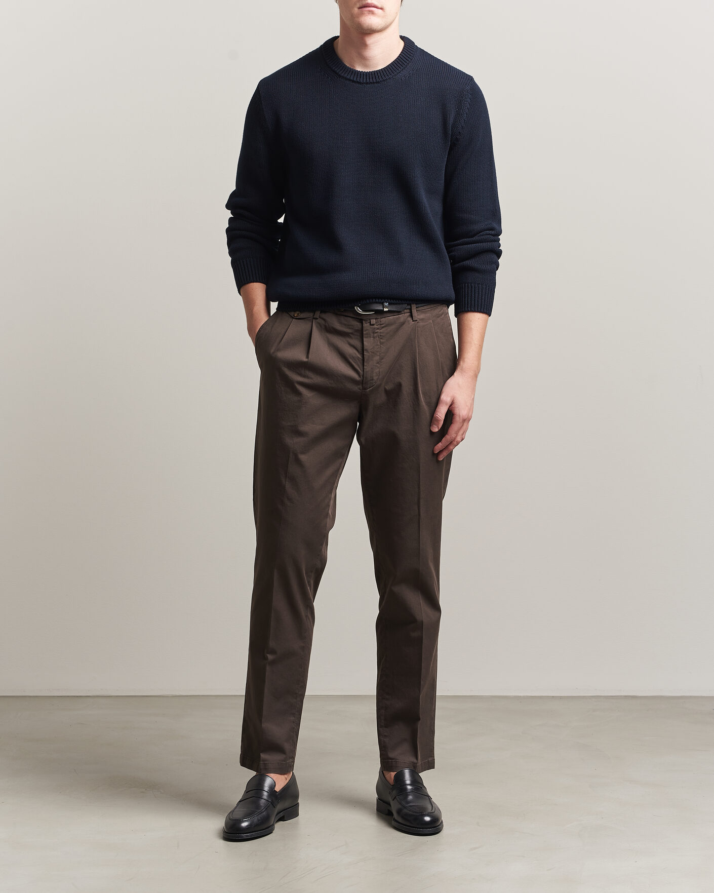 Mies | Puserot | Zanone | Soft Cotton Crew Neck Sweater Navy