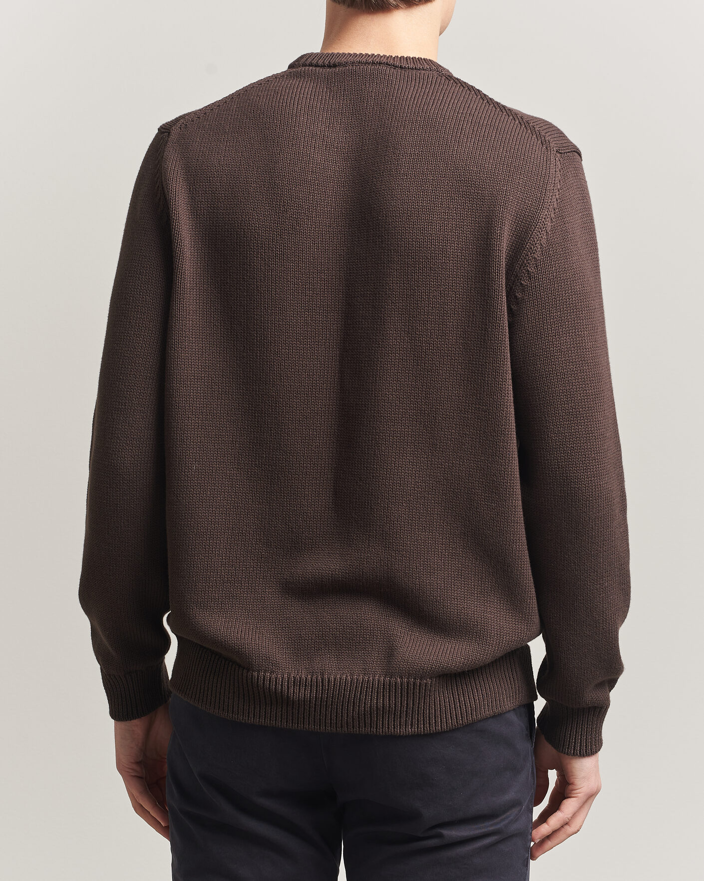 Mies | Puserot | Zanone | Soft Cotton Crew Neck Sweater Chocolate
