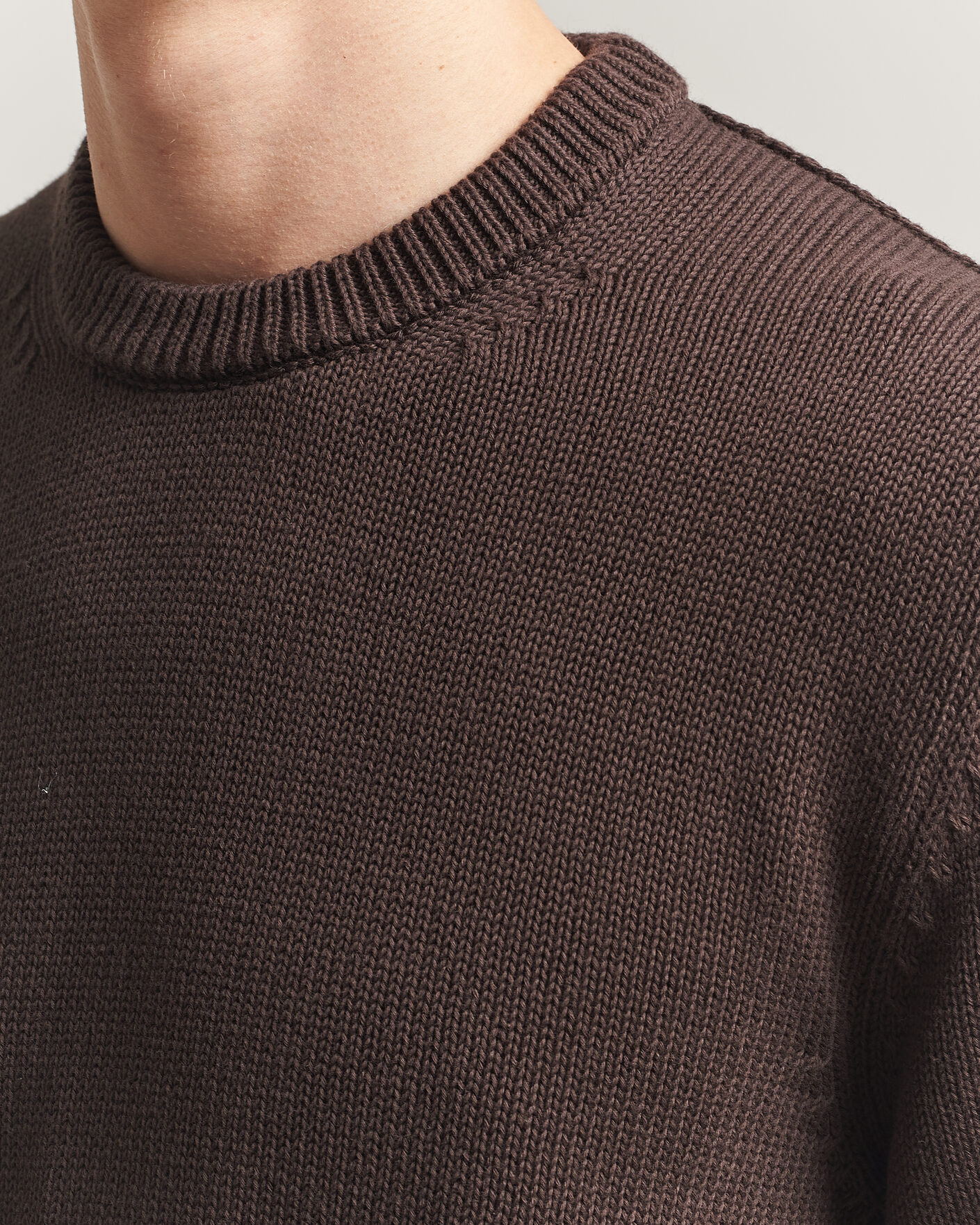 Mies | Puserot | Zanone | Soft Cotton Crew Neck Sweater Chocolate