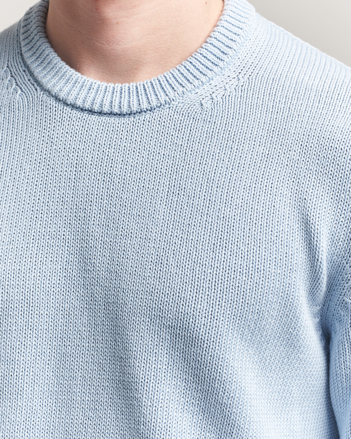 Mies | Puserot | Zanone | Soft Cotton Crew Neck Sweater Sky Blue