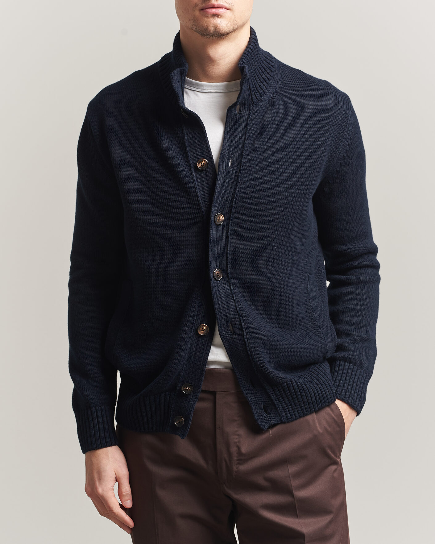 Mies | Puserot | Zanone | Soft Cotton Chioto Cardigan Navy