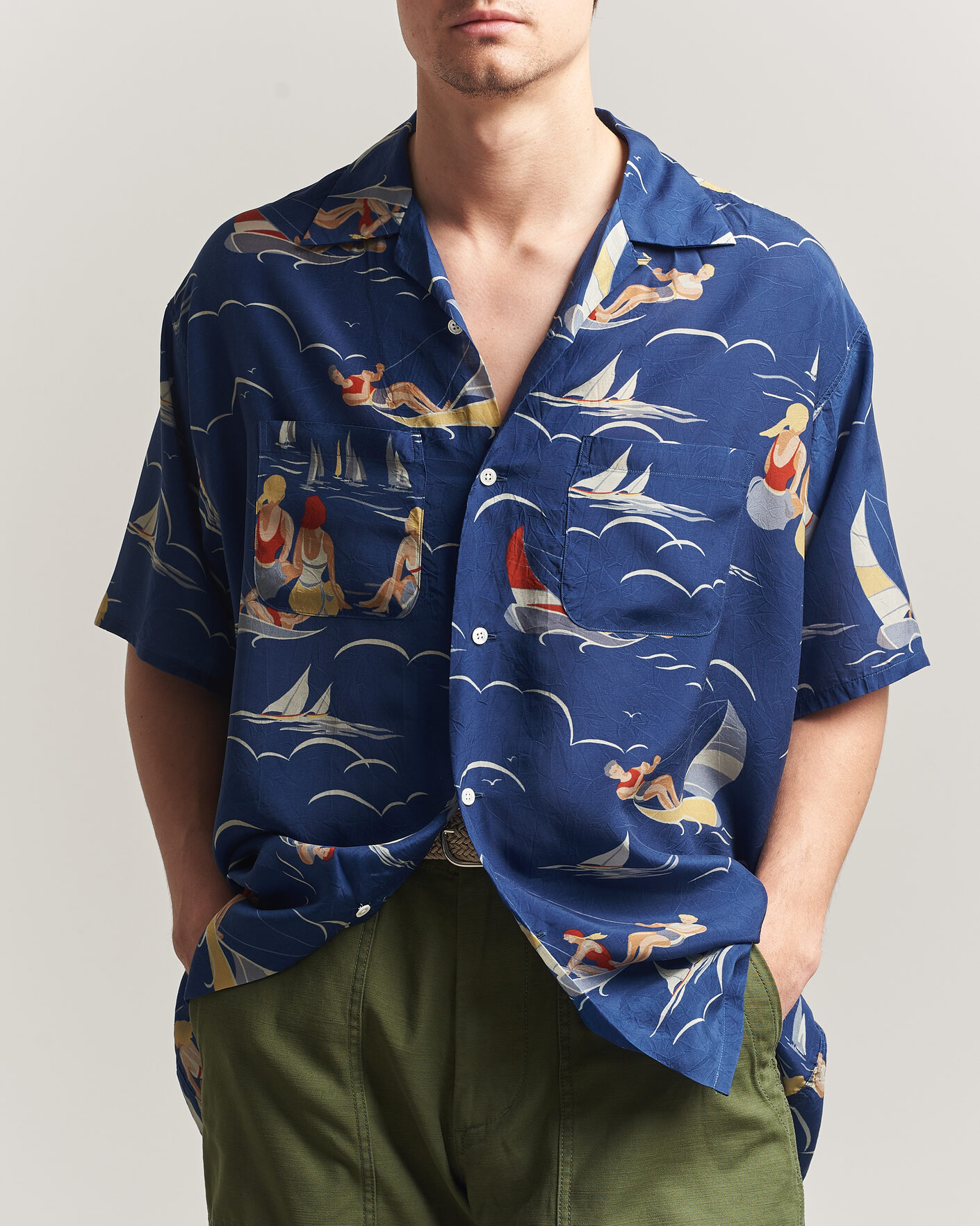 Mies | Kauluspaidat | BEAMS PLUS | Holiday Print Camp Shirt Navy