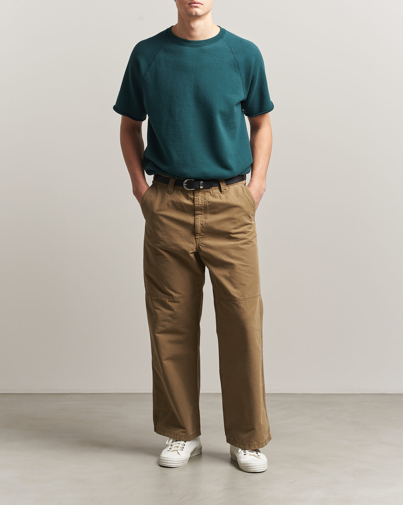 Mies | T-paidat | BEAMS PLUS | Short Sleeve Cut Off Sweat Dark Green