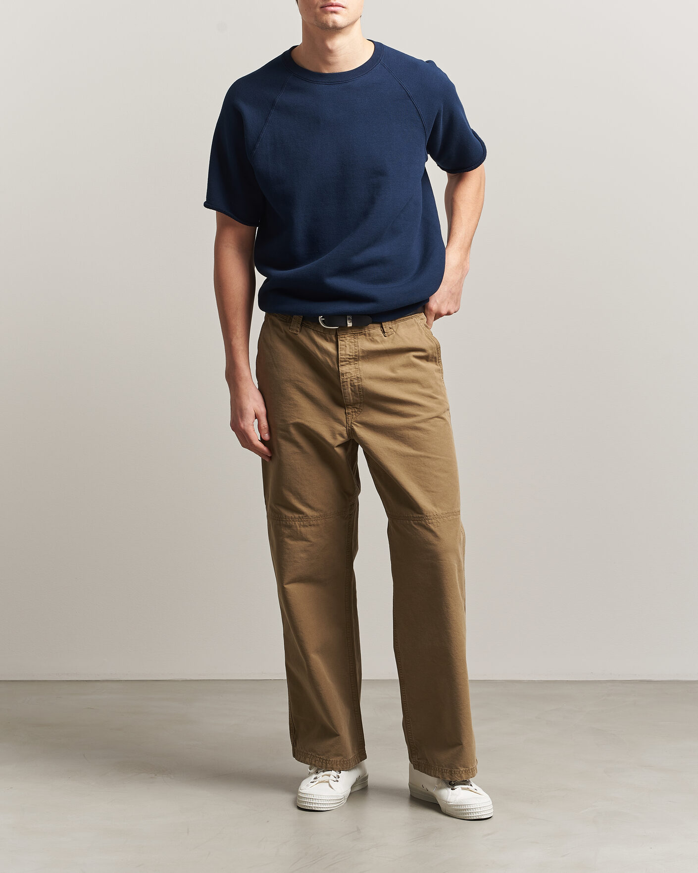 Mies | T-paidat | BEAMS PLUS | Short Sleeve Cut Off Sweat Navy