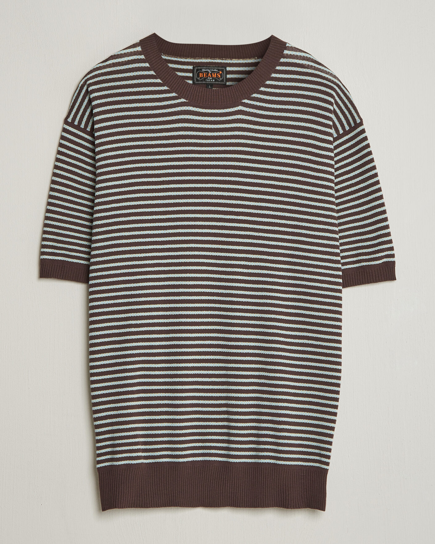 Mies | T-paidat | BEAMS PLUS | Jacquard Knit T-Shirt Brown