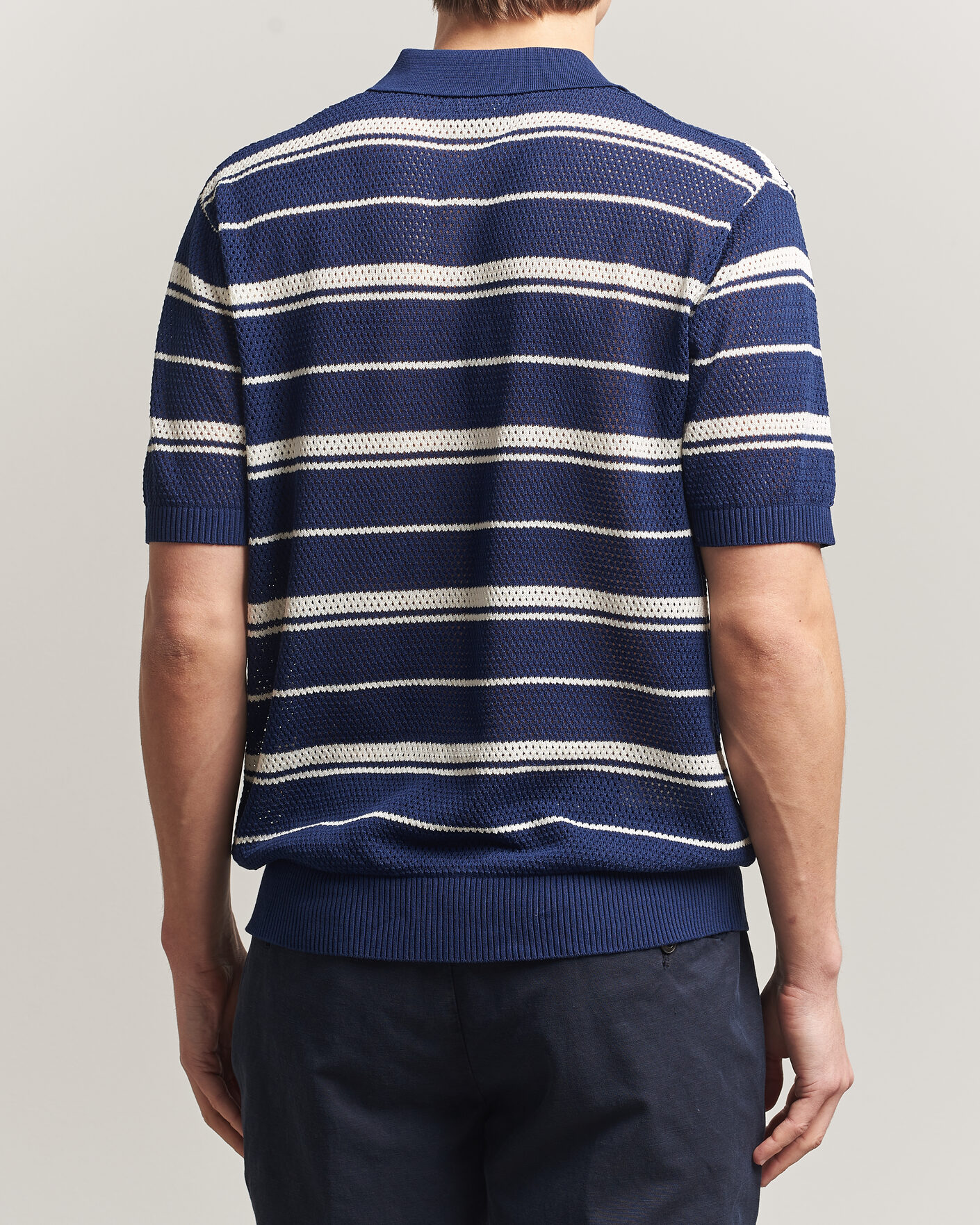 Mies | Pikeet | BEAMS PLUS | Short Sleeve Mesh Knit Polo Navy