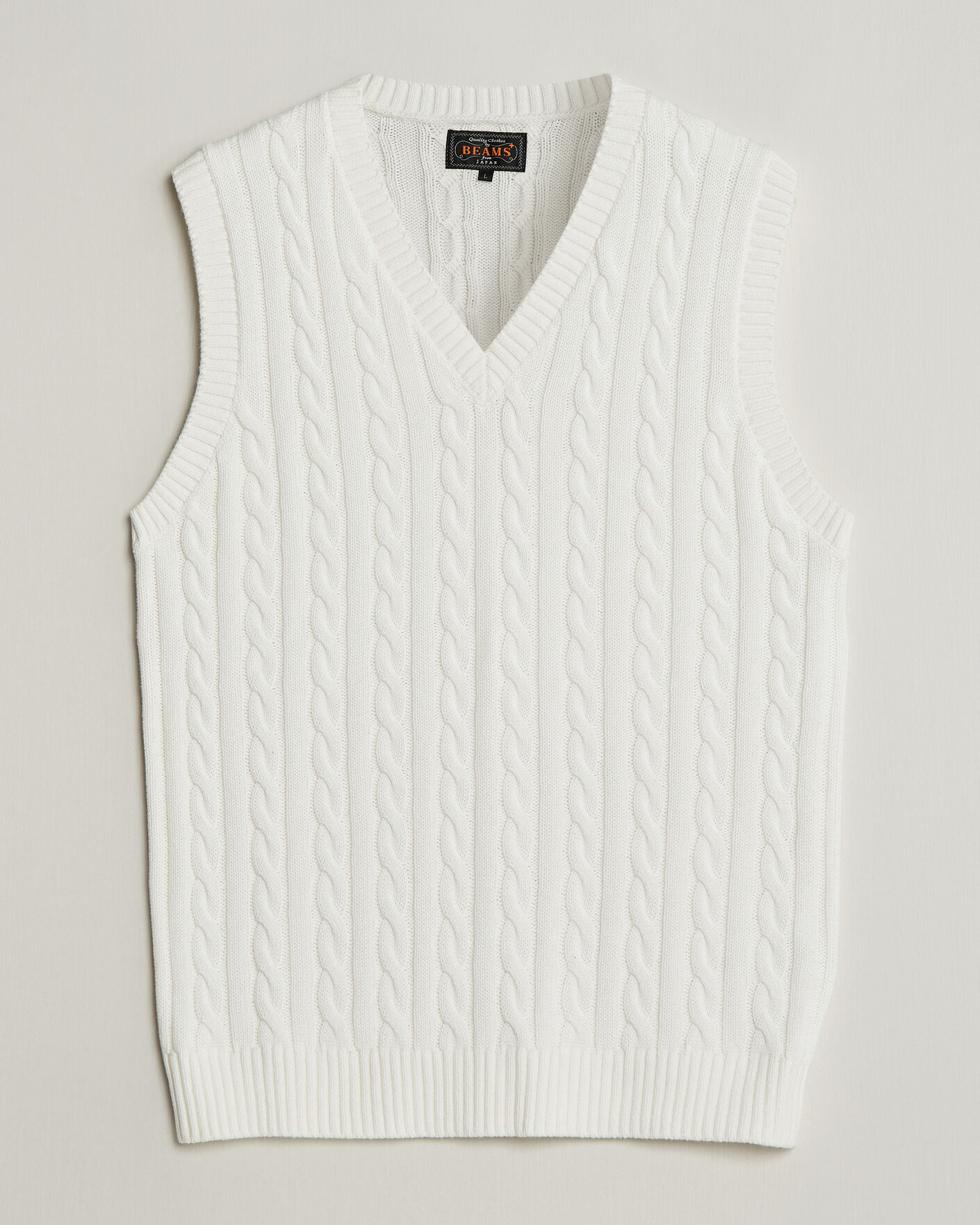 Mies | Puserot | BEAMS PLUS | Cable Knit Vest White