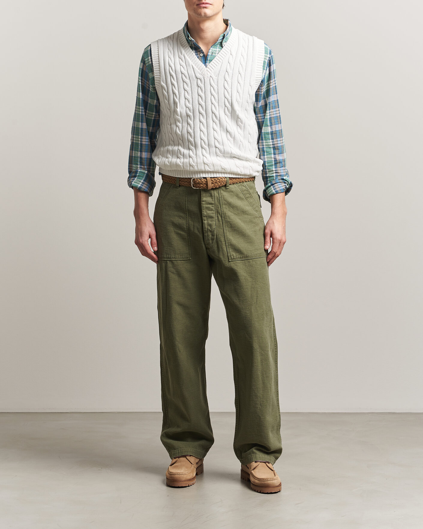 Mies | Puserot | BEAMS PLUS | Cable Knit Vest White