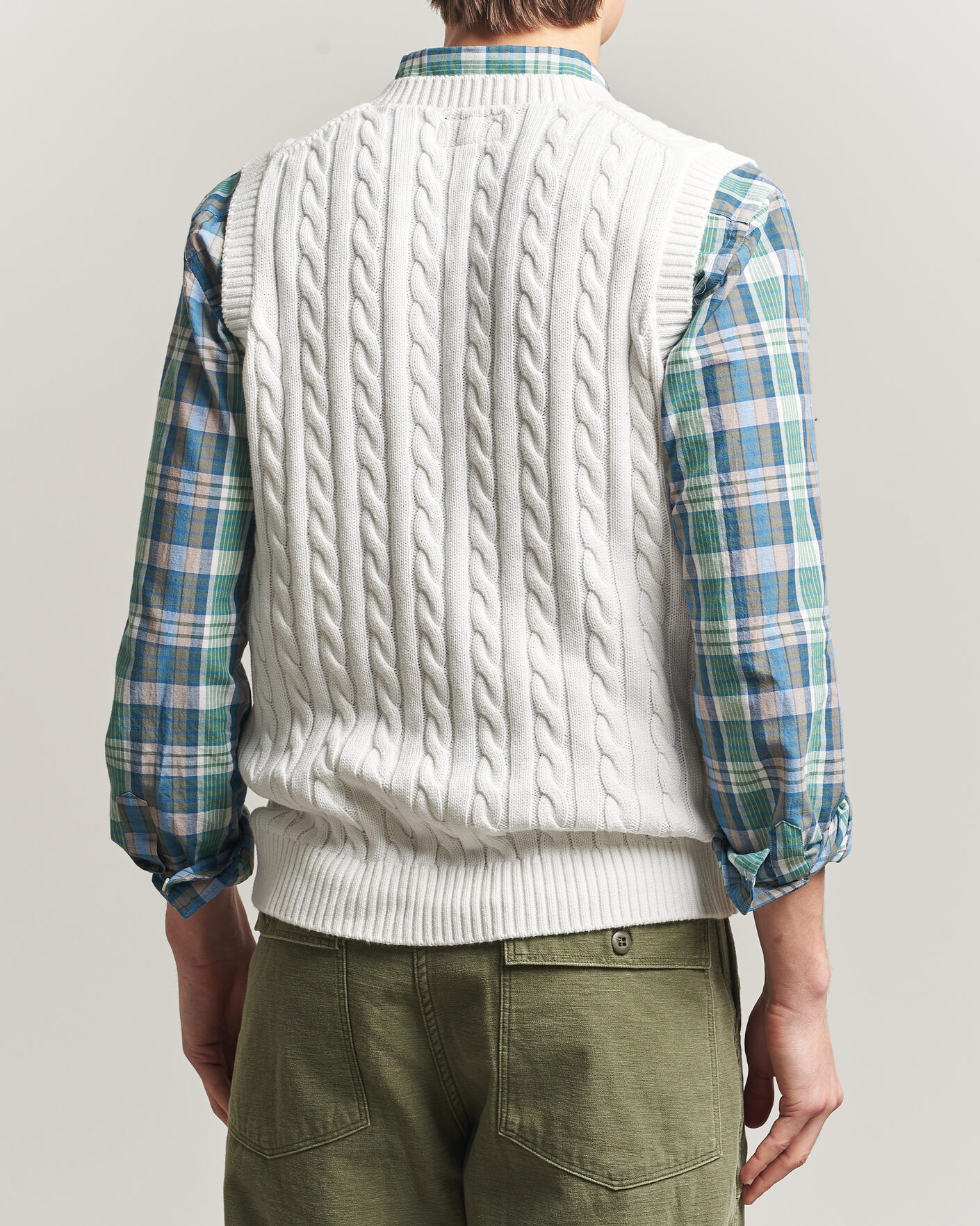 Mies | Puserot | BEAMS PLUS | Cable Knit Vest White