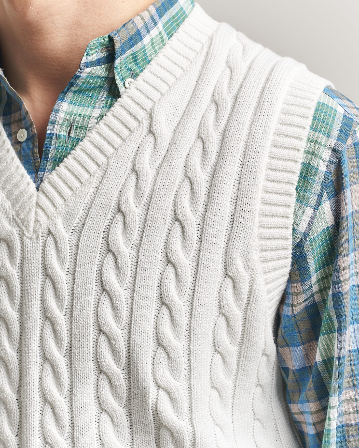 Mies | Puserot | BEAMS PLUS | Cable Knit Vest White