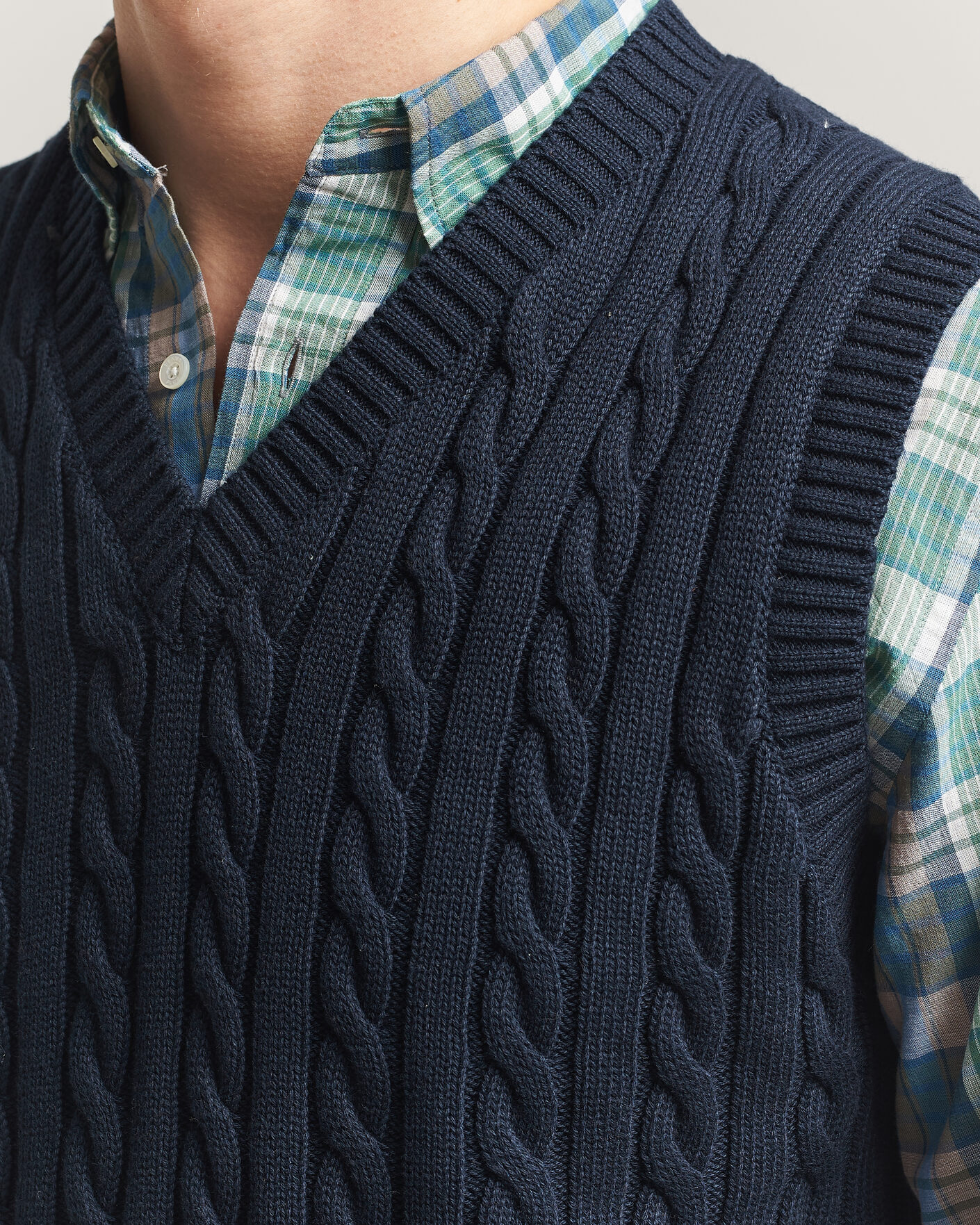 Mies | Puserot | BEAMS PLUS | Cable Knit Vest Navy
