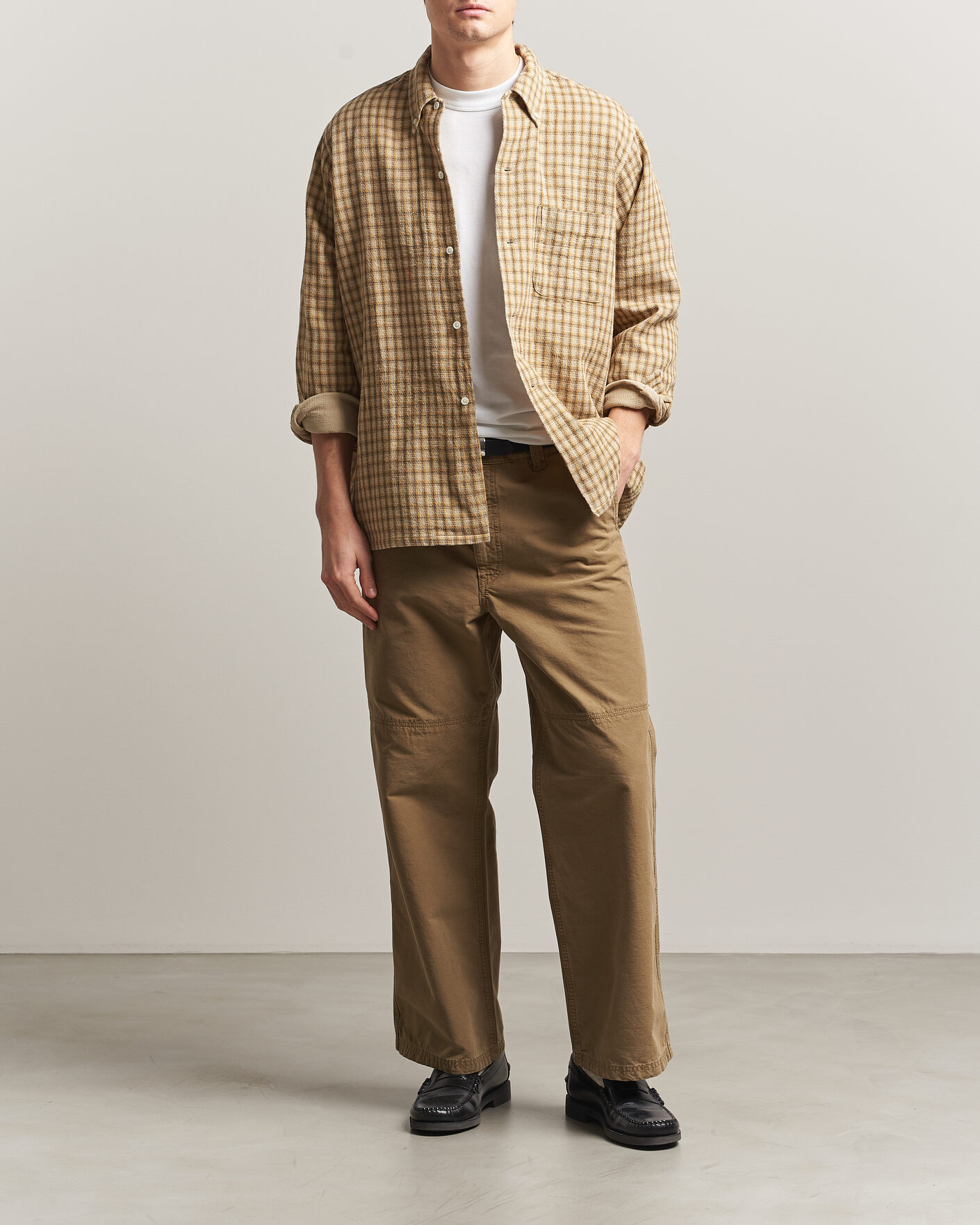 Mies | Kauluspaidat | BEAMS PLUS | Panama Plaid Button Down Shirt Beige