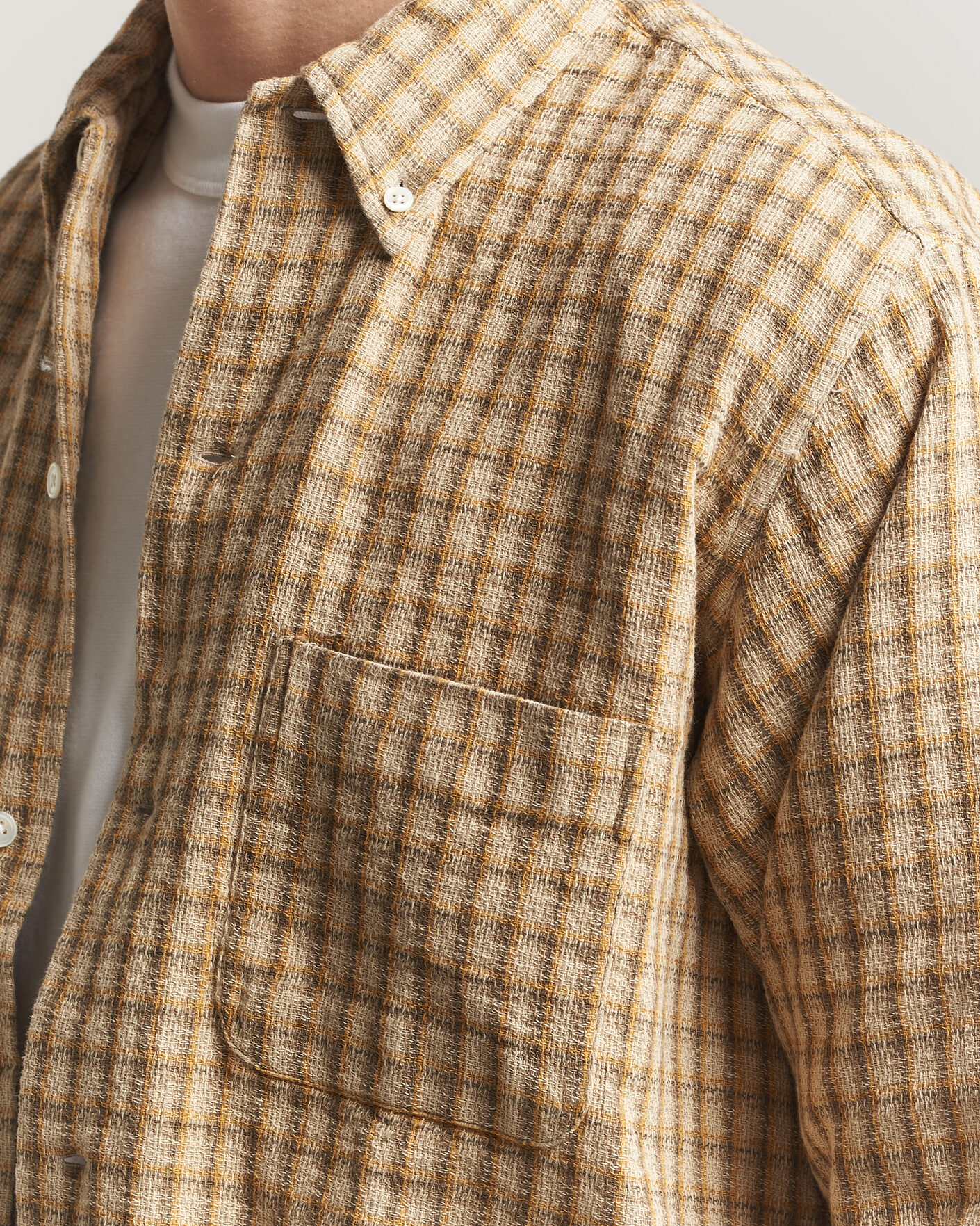 Mies | Kauluspaidat | BEAMS PLUS | Panama Plaid Button Down Shirt Beige
