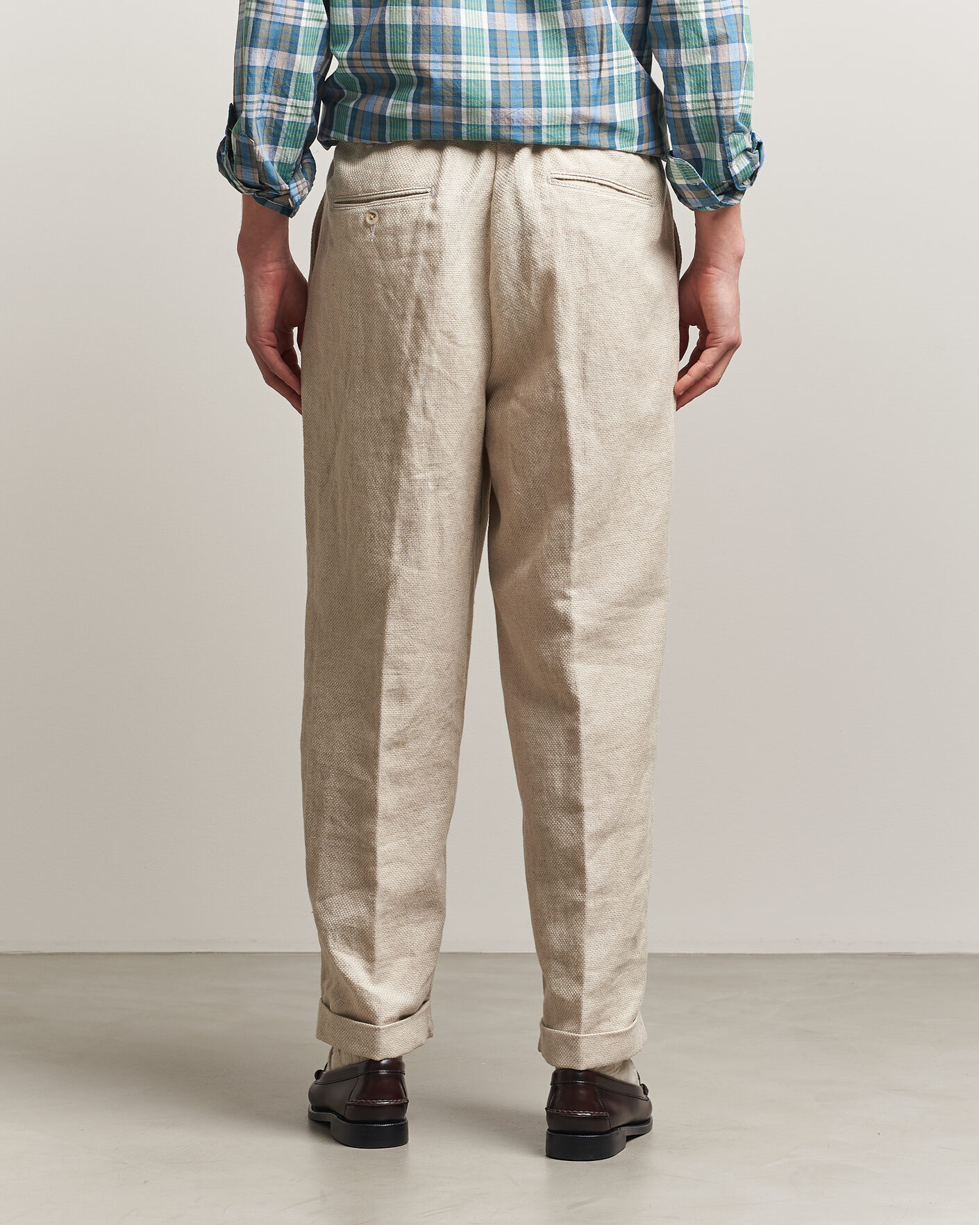 Mies | Housut | BEAMS PLUS | Cotton/Linen Pleated Trousers Off White