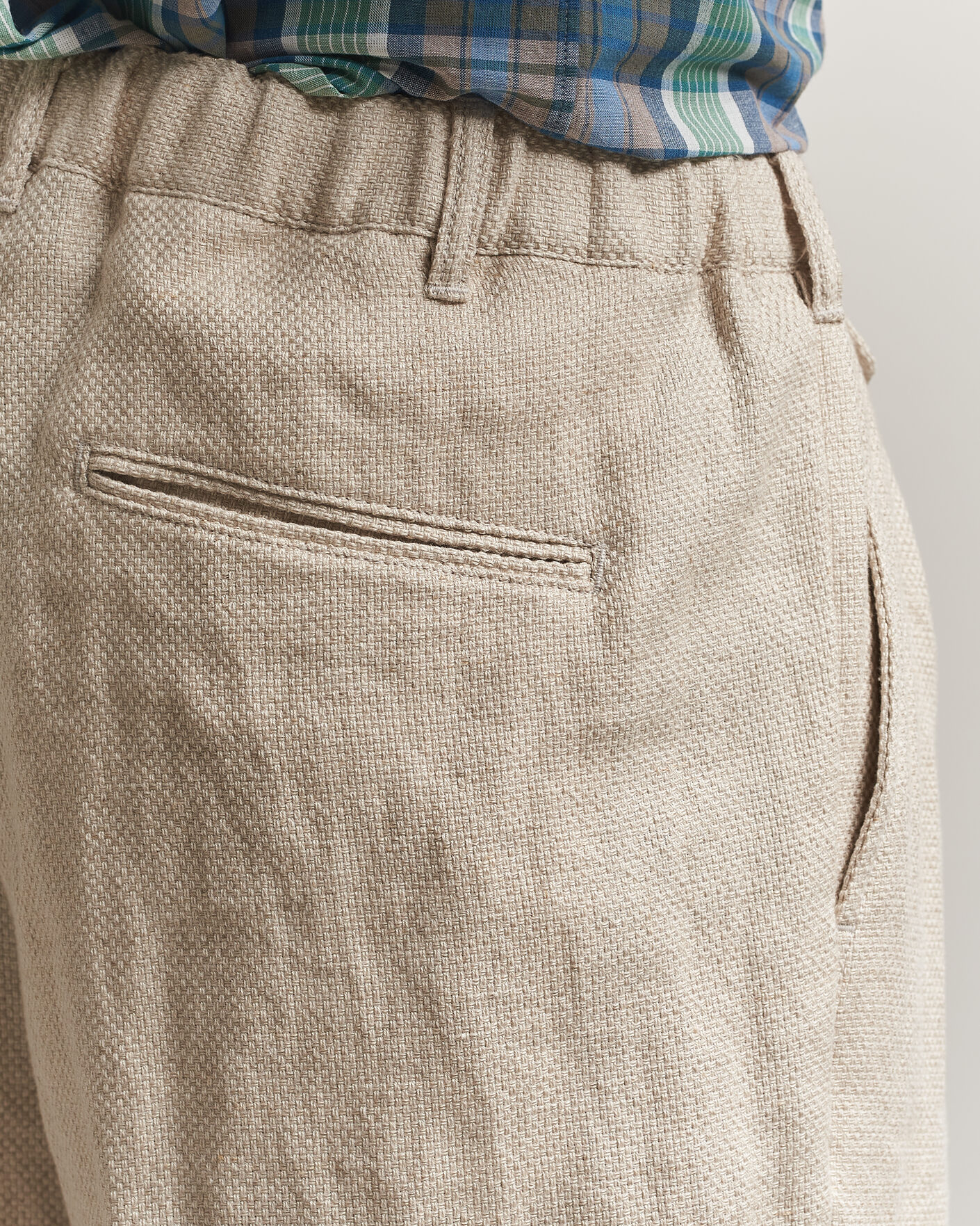 Mies | Housut | BEAMS PLUS | Cotton/Linen Pleated Trousers Off White