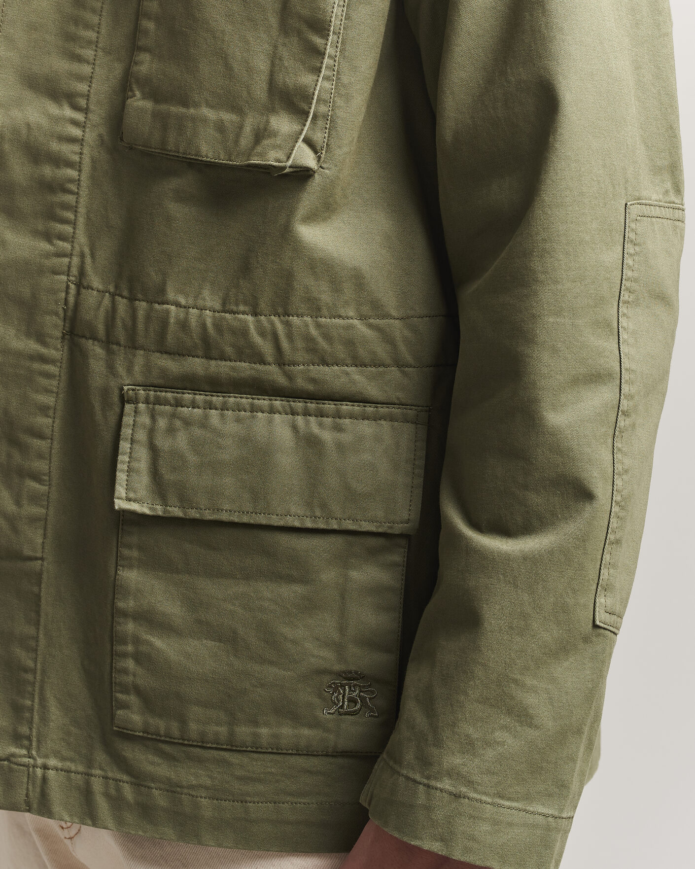 Mies | Takit | Baracuta | Washed Cotton Twill Field Shacket Lichen Green