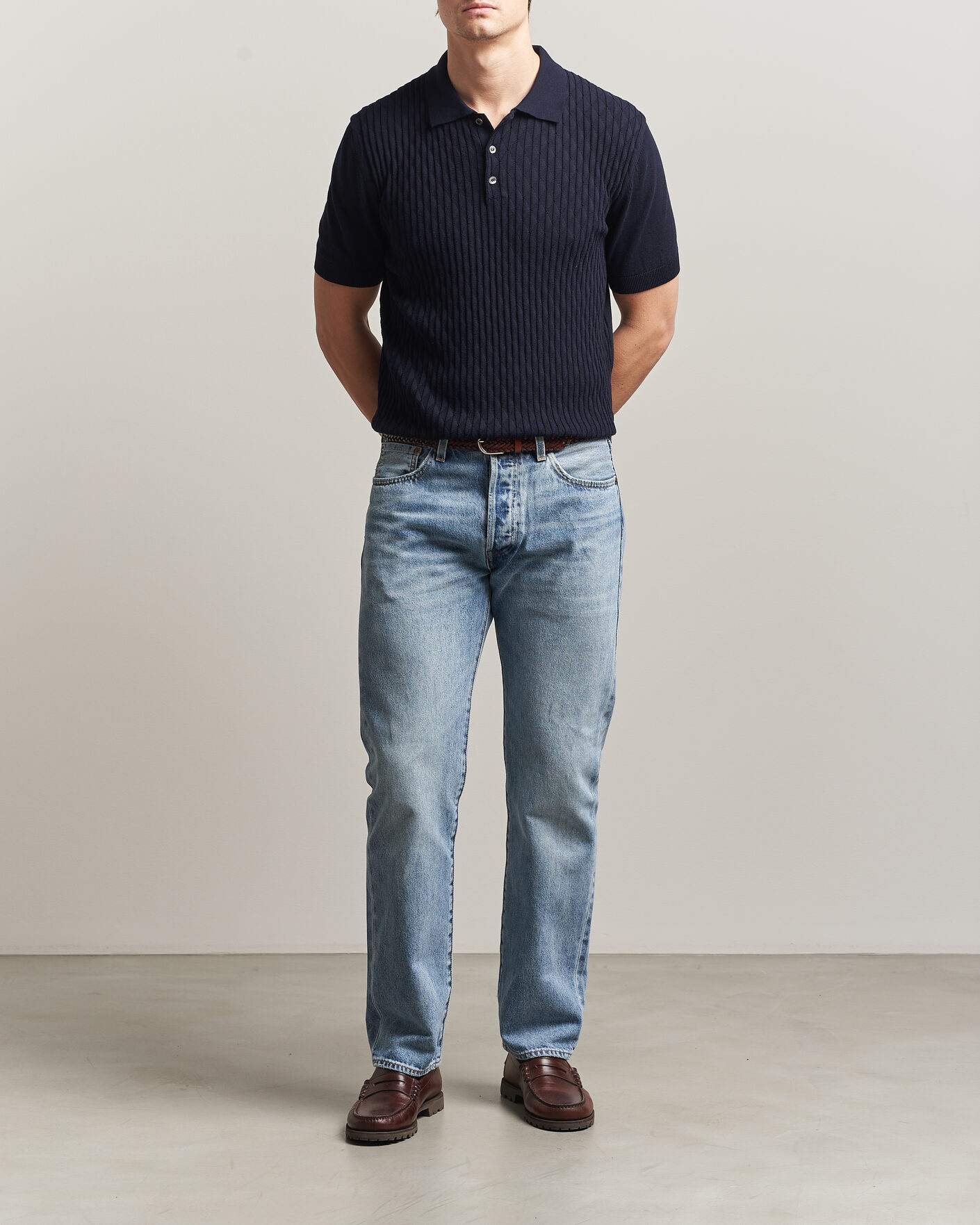 Mies | Pikeet | Baracuta | Pattern Stich Polo Navy