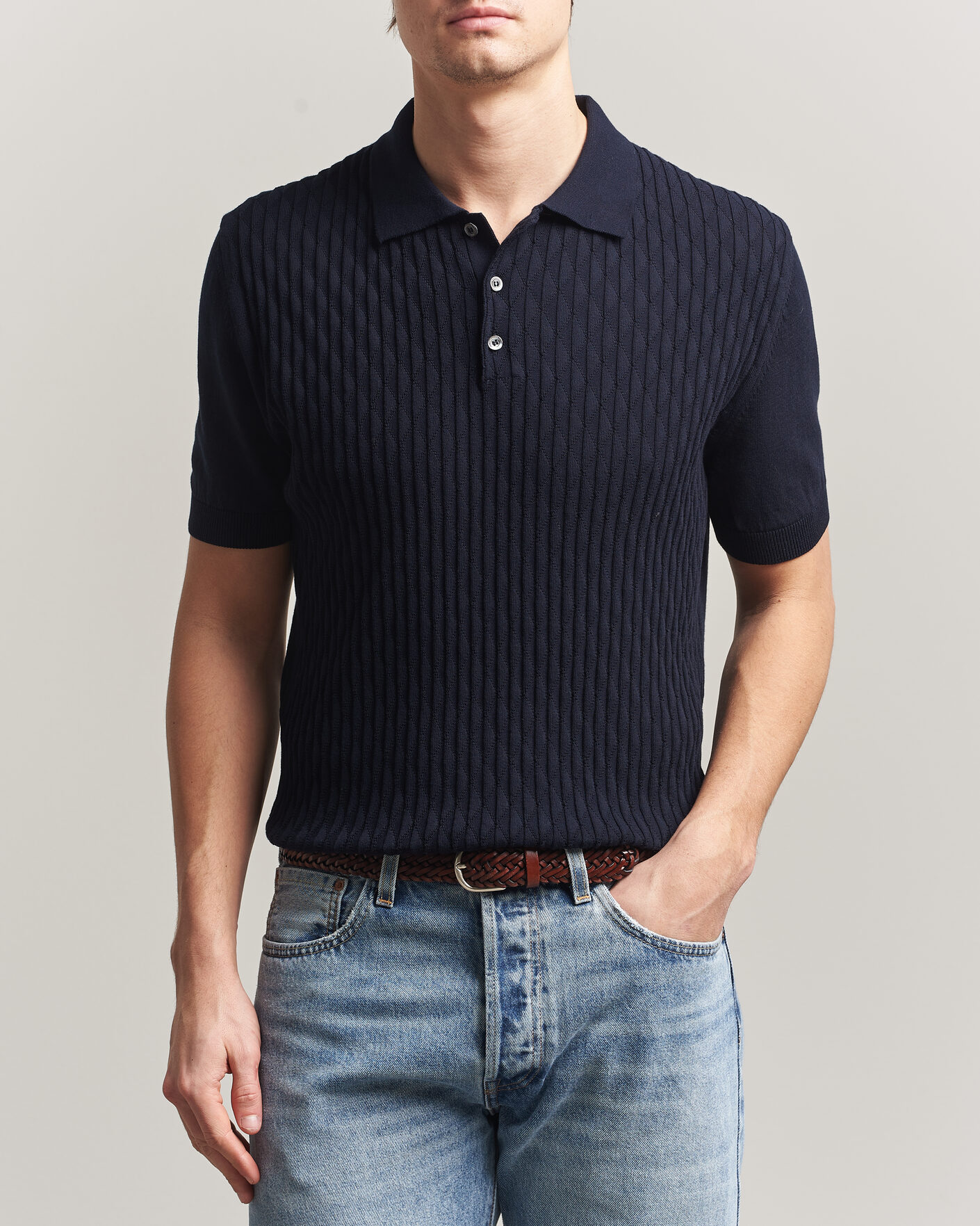 Mies | Pikeet | Baracuta | Pattern Stich Polo Navy