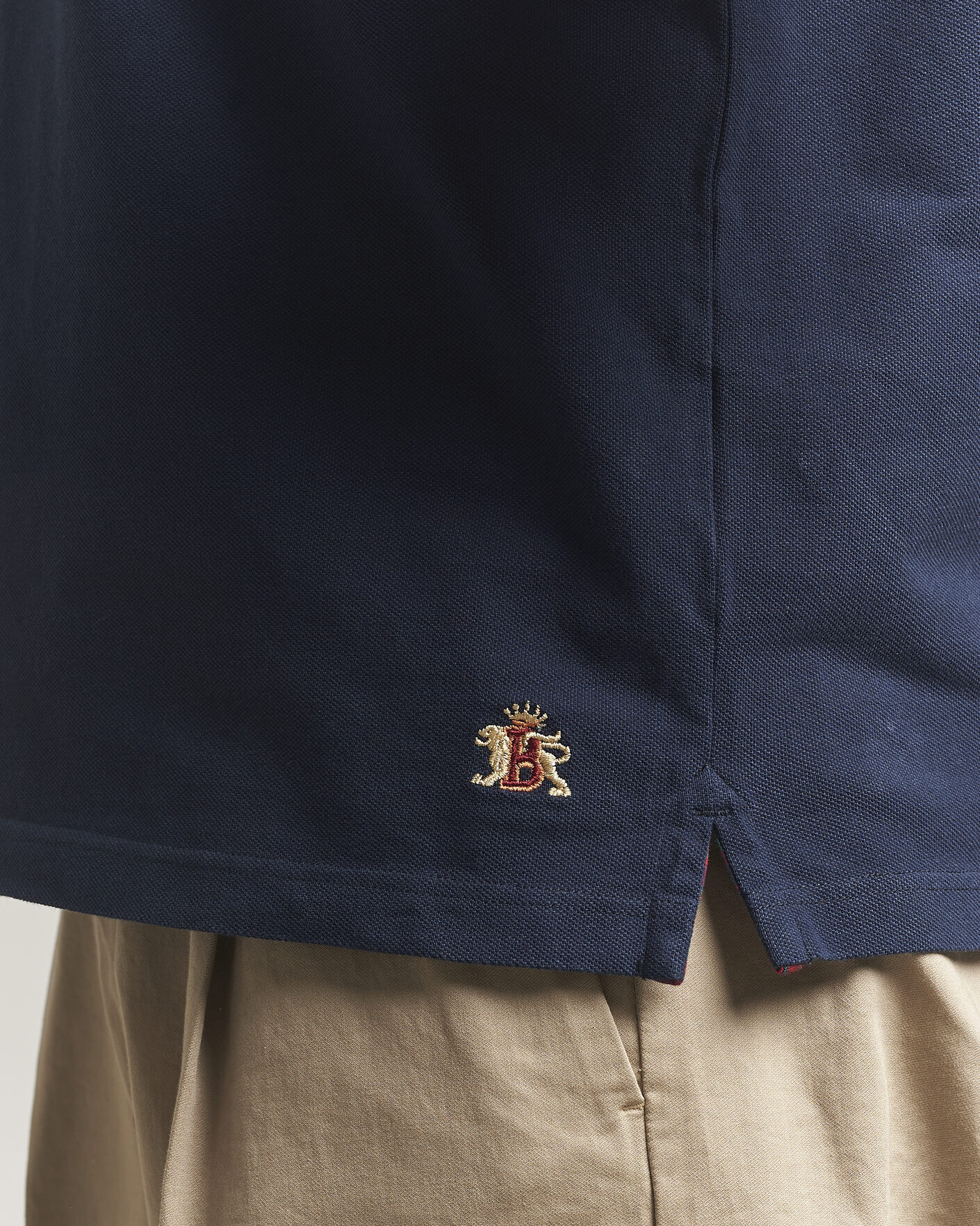 Mies | Pikeet | Baracuta | Tartan Placket Piquet Polo Navy