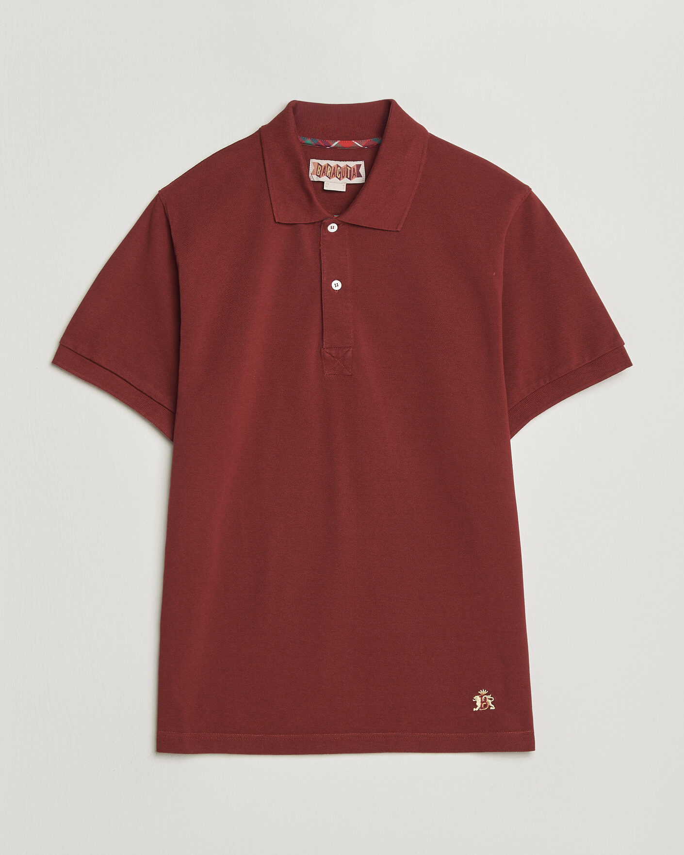 Mies | Pikeet | Baracuta | Tartan Placket Piquet Polo Oxblood
