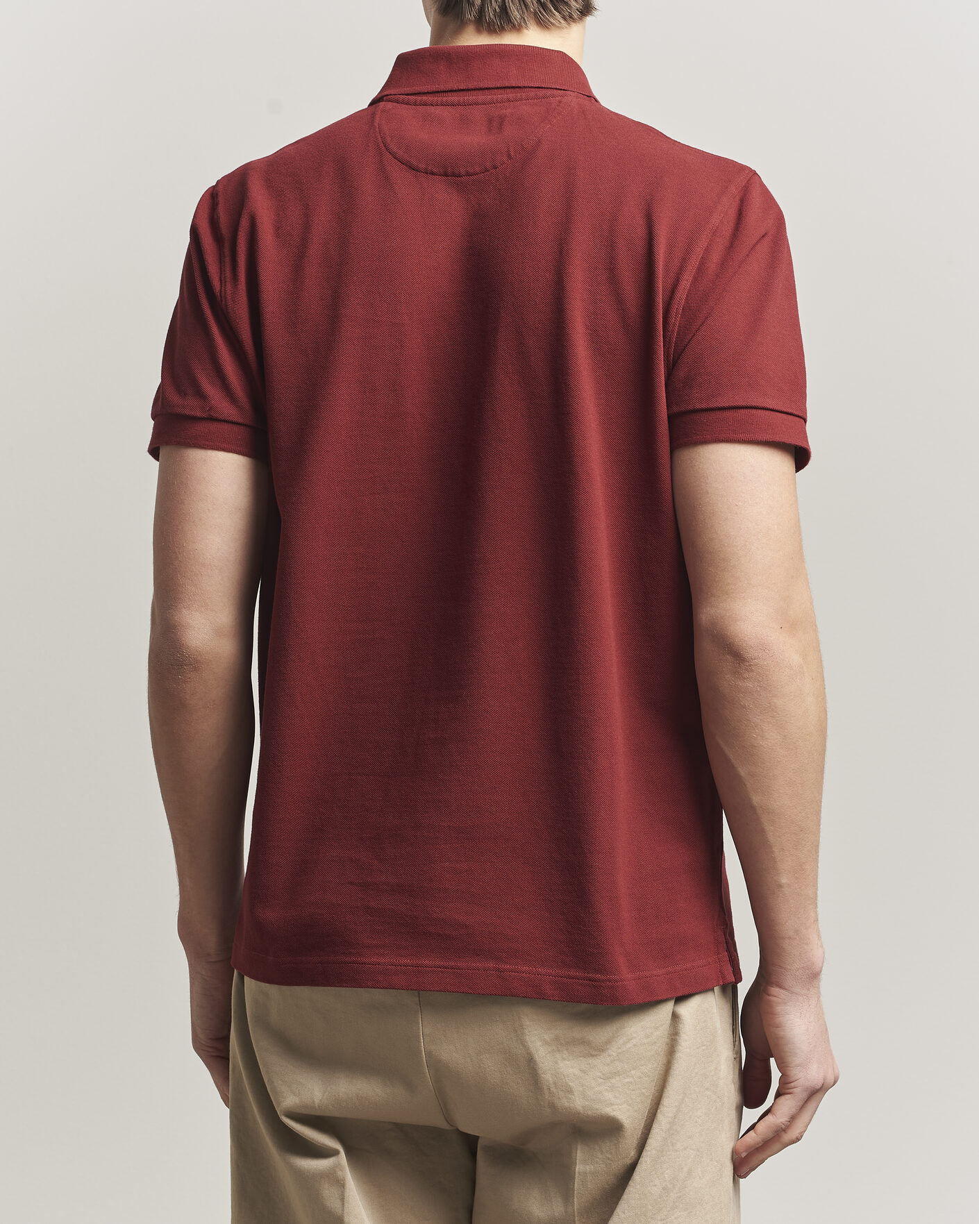 Mies | Pikeet | Baracuta | Tartan Placket Piquet Polo Oxblood