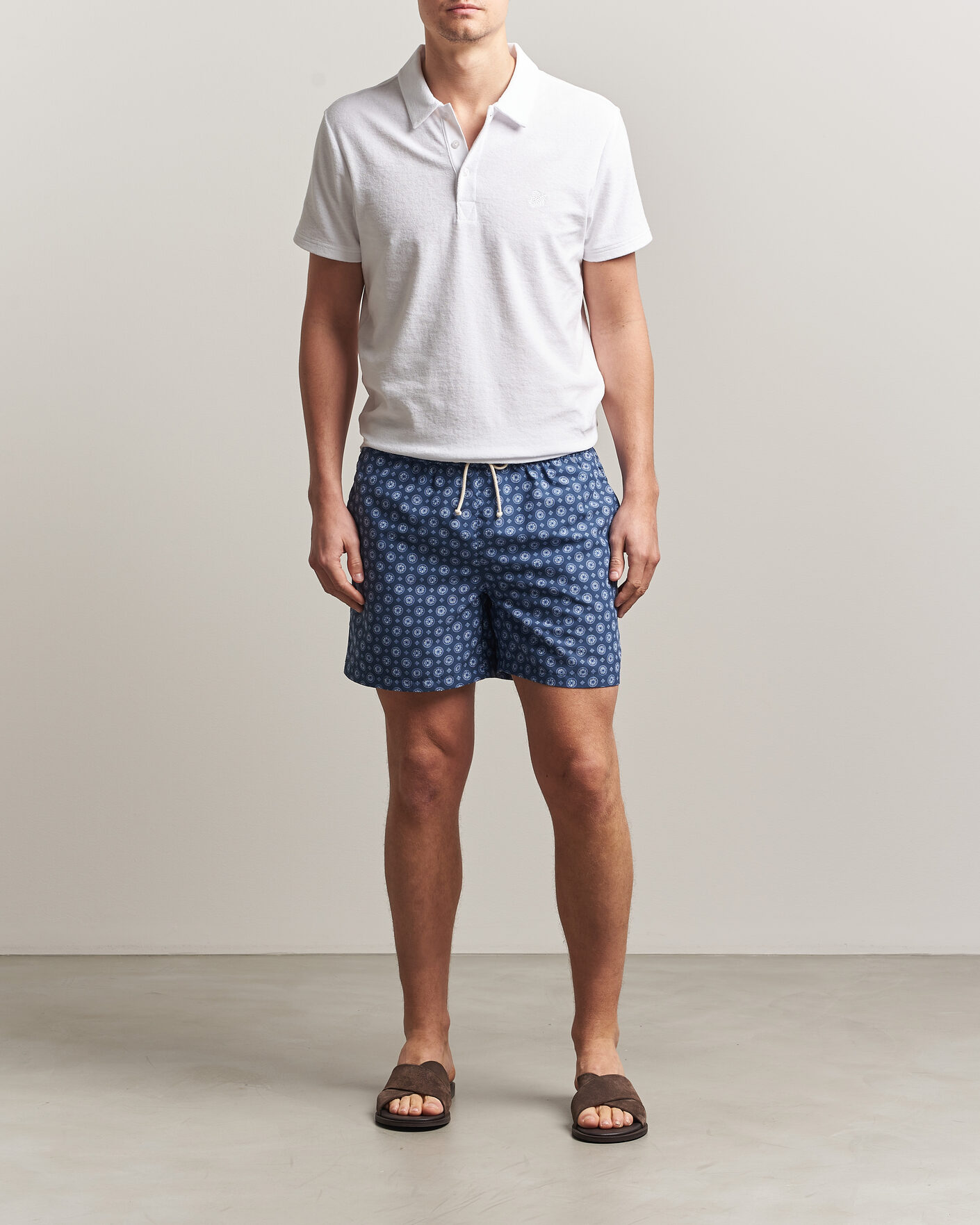 Mies | Uimahousut | Ripa Ripa | Printed Swimshorts Dark Blue