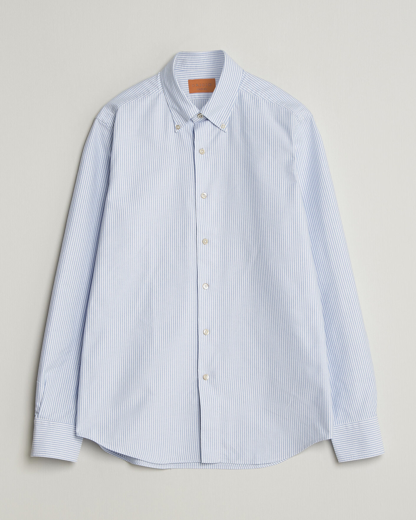 Mies | Kauluspaidat | Grigio | Oxford Button Down Shirt Light Blue Stripe