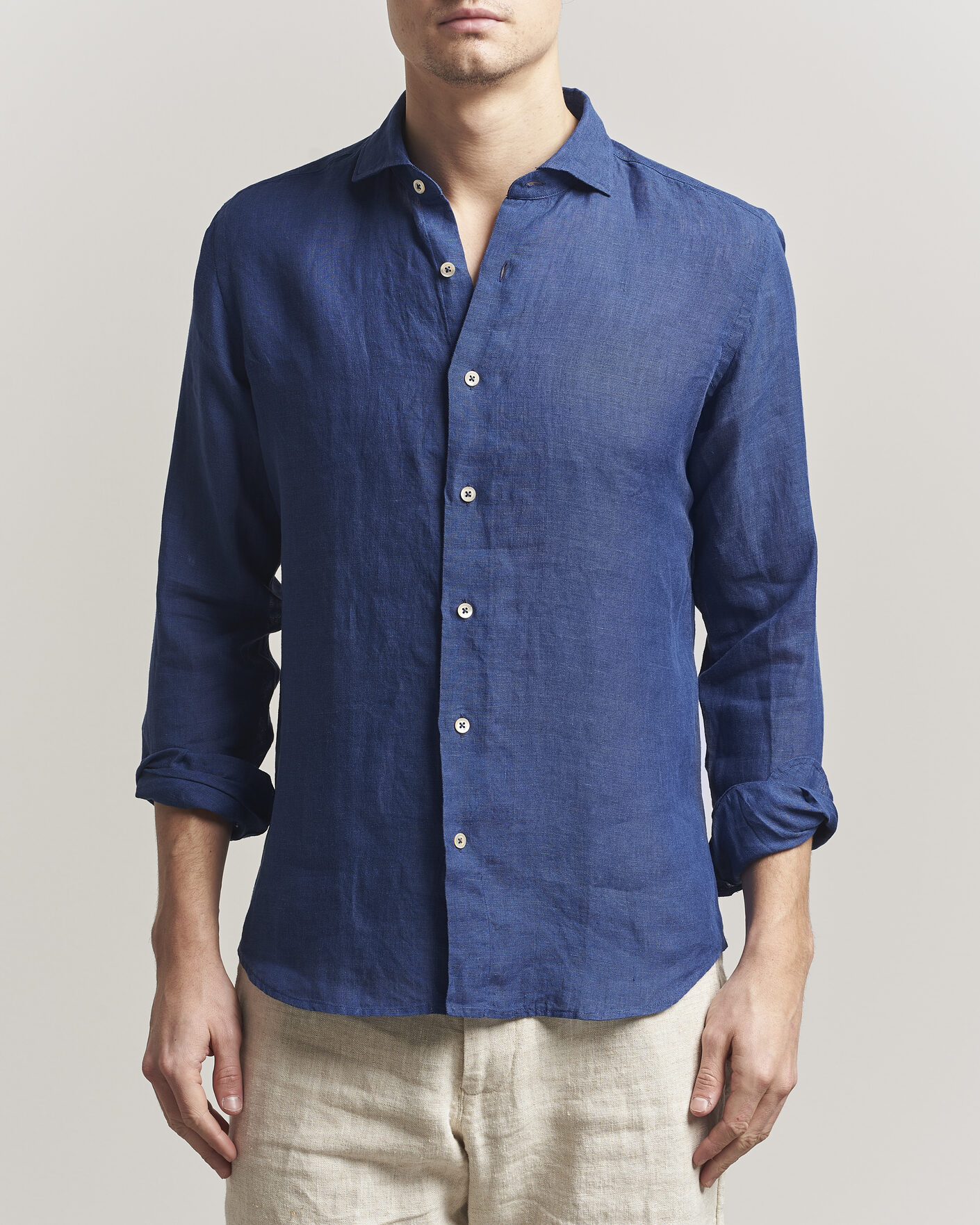 Mies | Kauluspaidat | Grigio | Washed Linen Shirt Navy