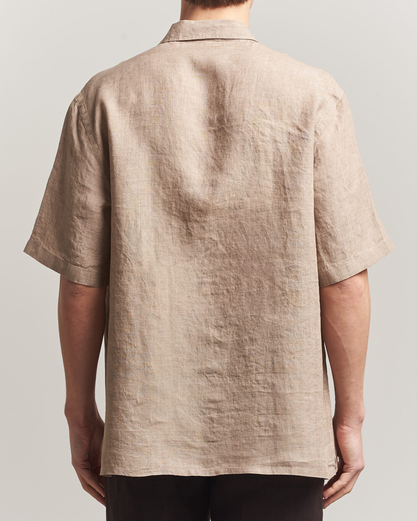 Mies | Kauluspaidat | Grigio | Linen Camp Collar Shirt Brown