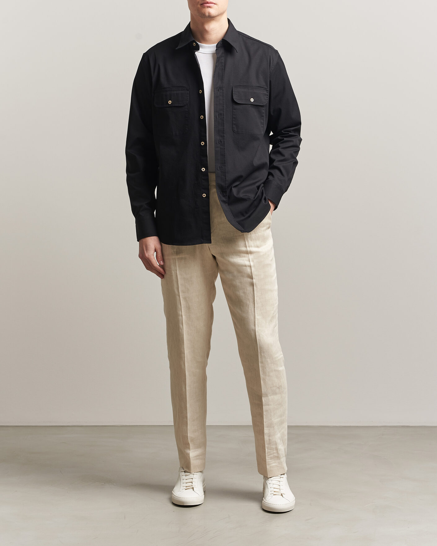 Mies | Kauluspaidat | Grigio | Illinois Cotton Overshirt Black