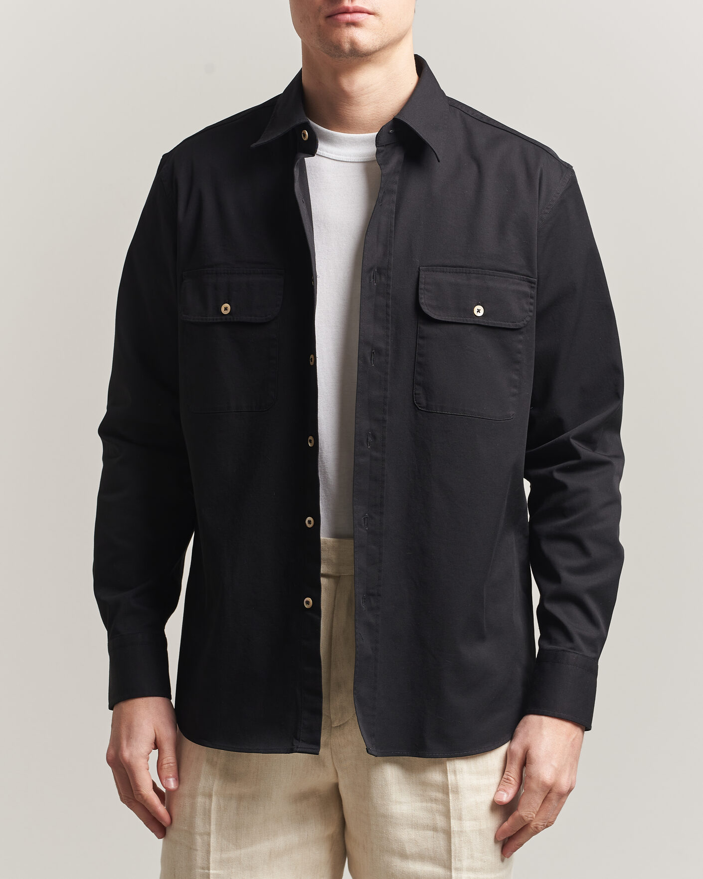 Mies | Kauluspaidat | Grigio | Illinois Cotton Overshirt Black