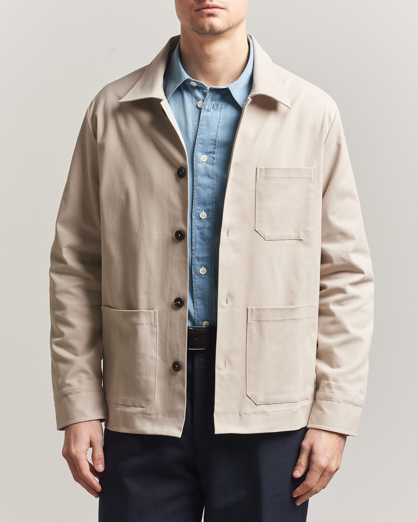 Mies | Takit | Grigio | Cotton Chore Jacket Beige