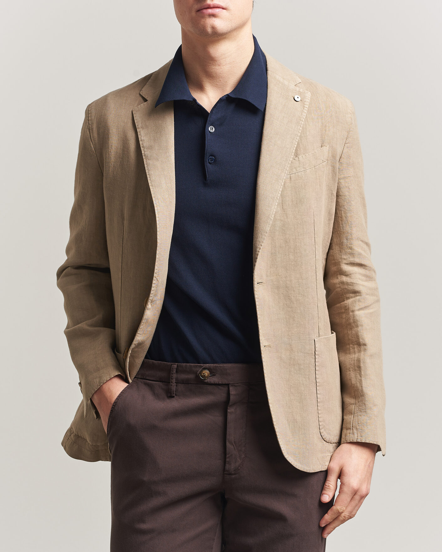 Mies | Pikkutakit | L.B.M. 1911 | Jack Regular Fit Linen Blazer Taupe
