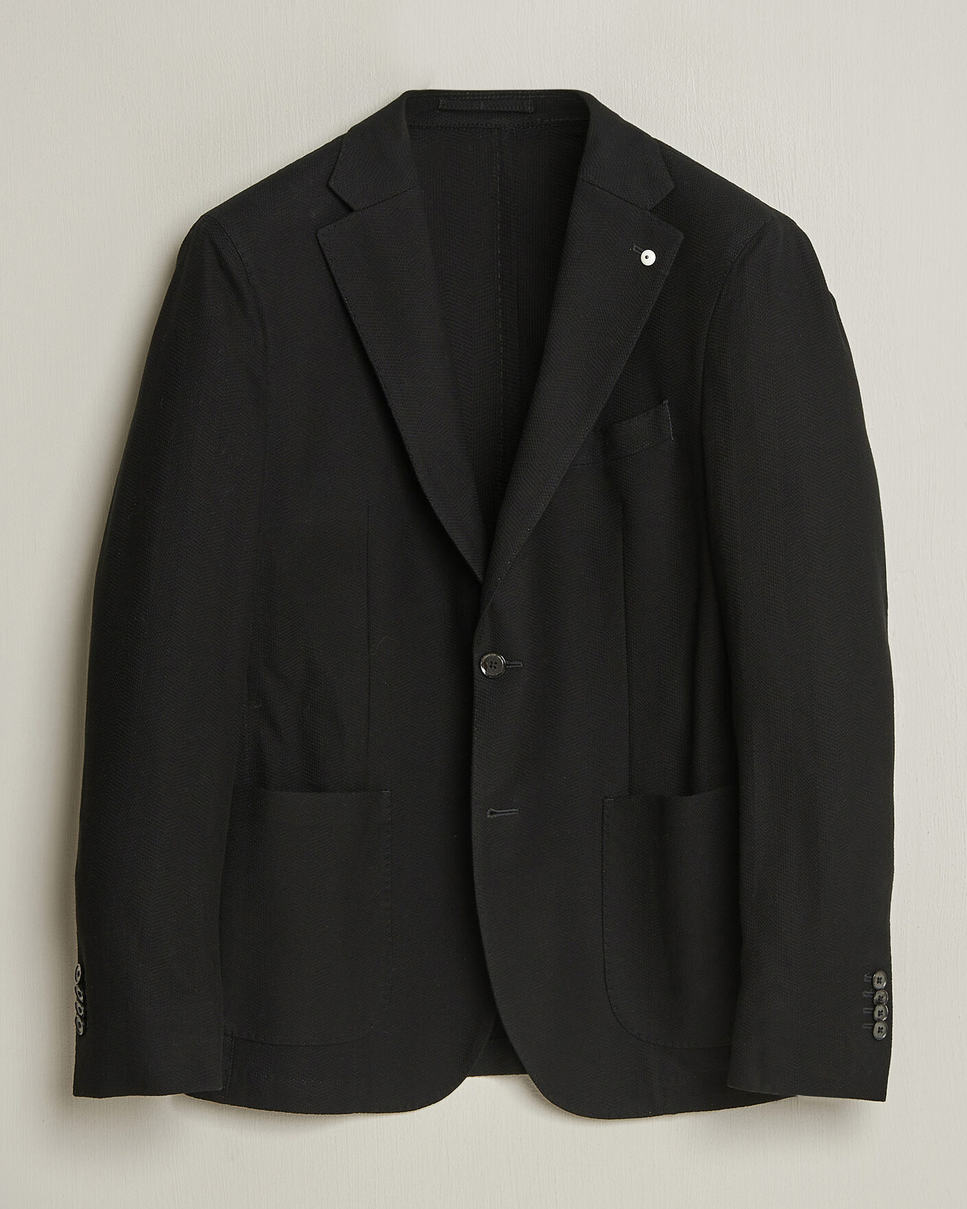 Mies | Pikkutakit | L.B.M. 1911 | Jack Herringbone Cotton Blazer Black