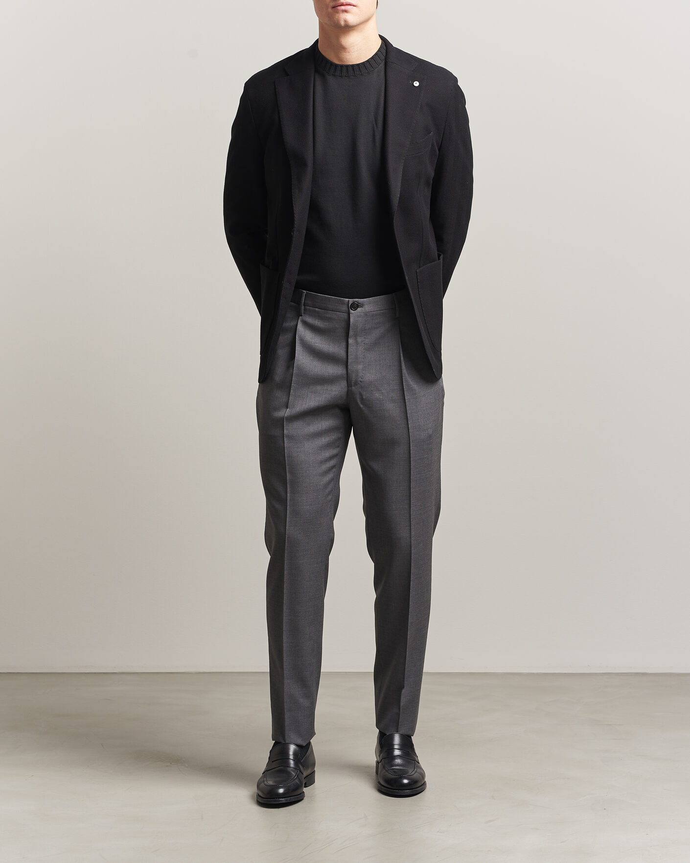 Mies | Pikkutakit | L.B.M. 1911 | Jack Herringbone Cotton Blazer Black