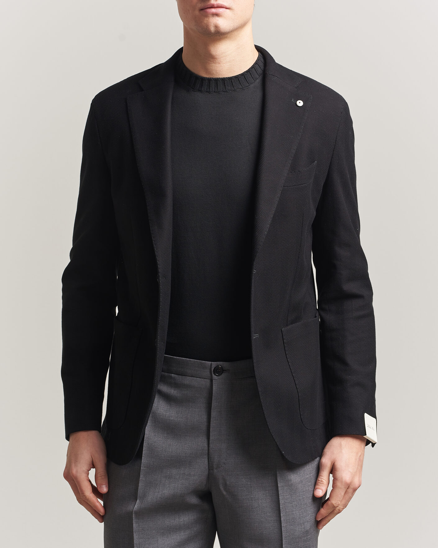 Mies | Pikkutakit | L.B.M. 1911 | Jack Herringbone Cotton Blazer Black