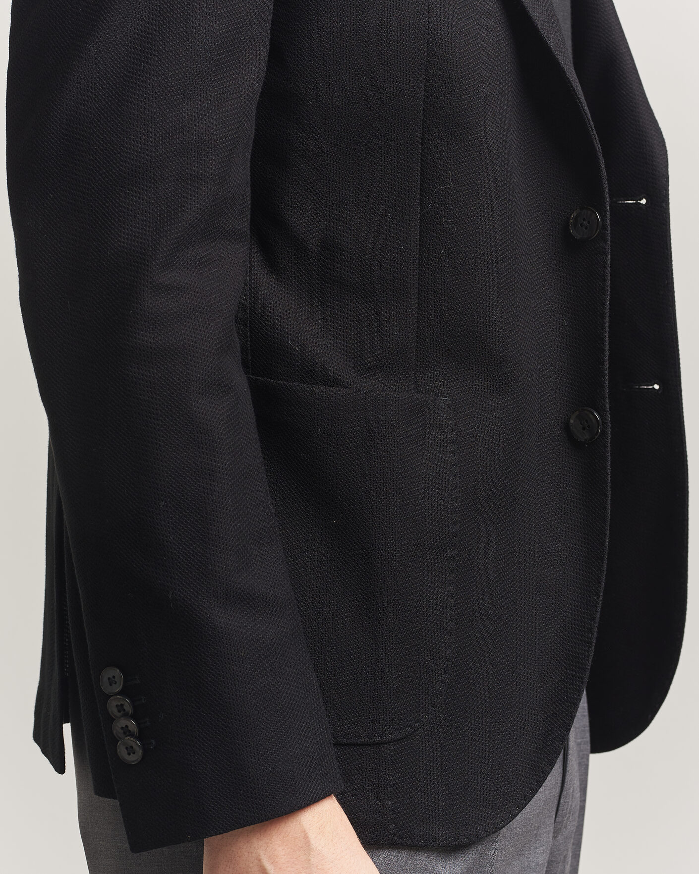 Mies | Pikkutakit | L.B.M. 1911 | Jack Herringbone Cotton Blazer Black
