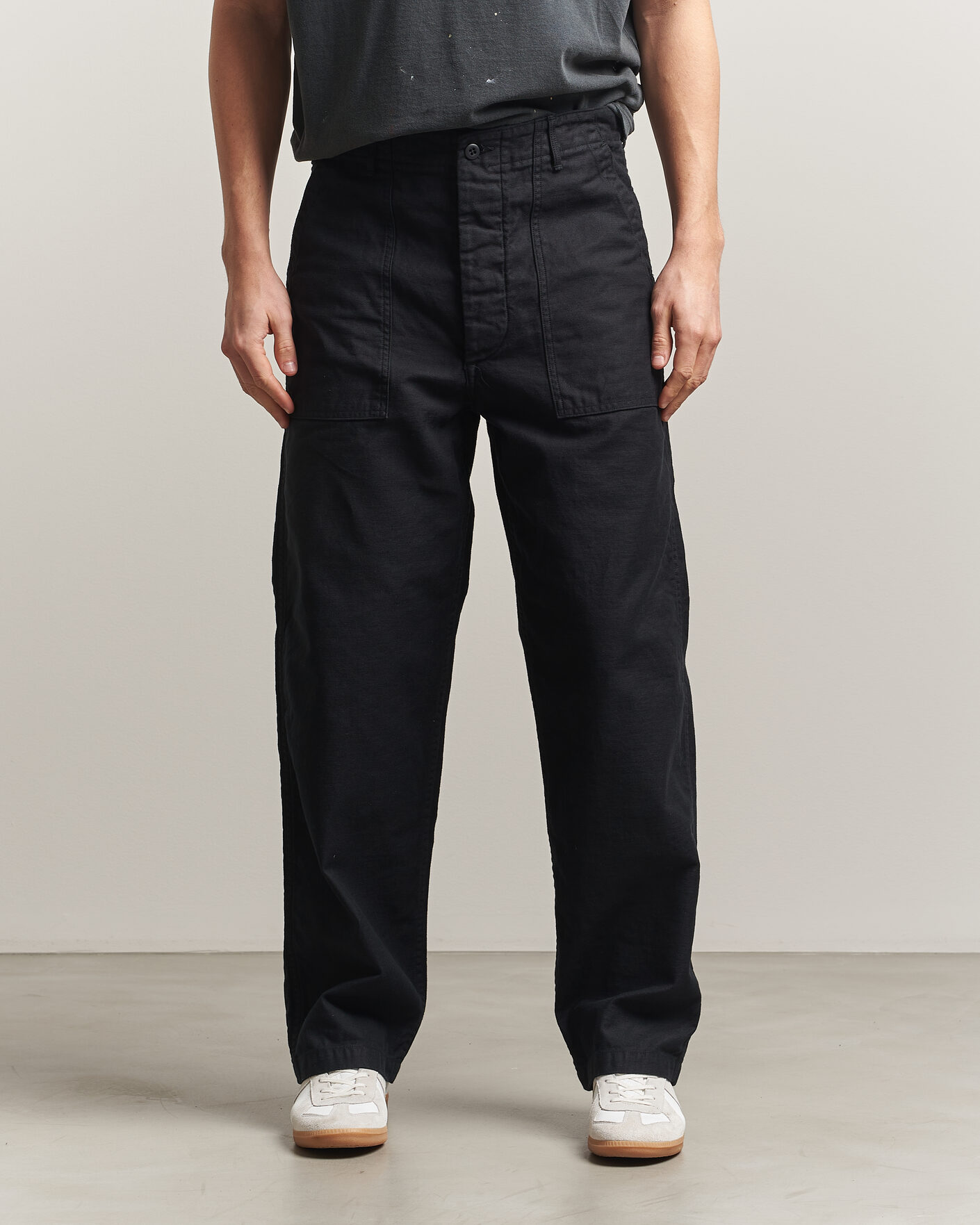 Mies | Housut | orSlow | Regular Fit Original Sateen Fatigue Pants Black