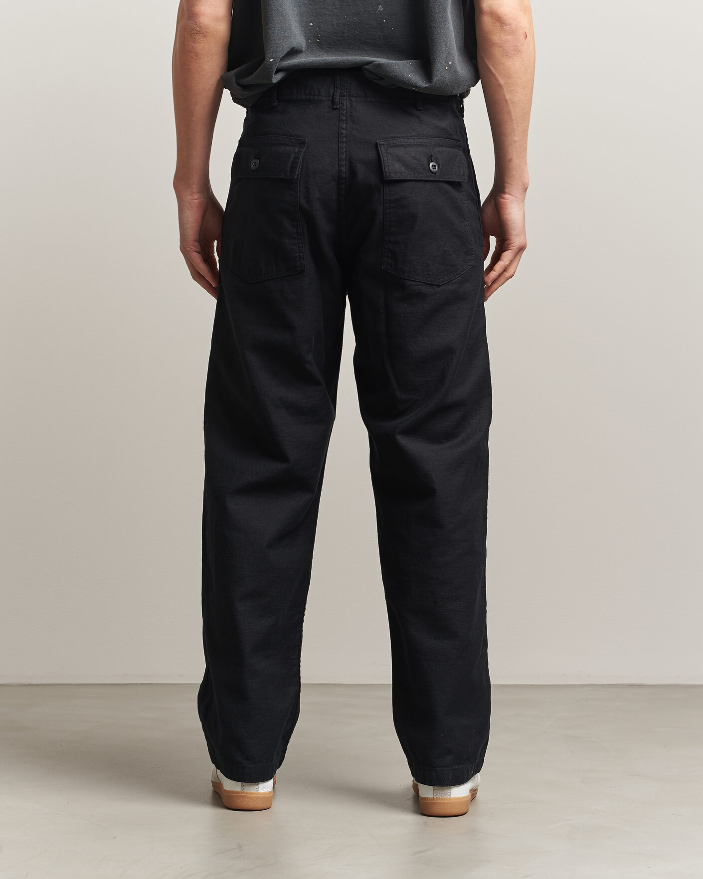 Mies | Housut | orSlow | Regular Fit Original Sateen Fatigue Pants Black