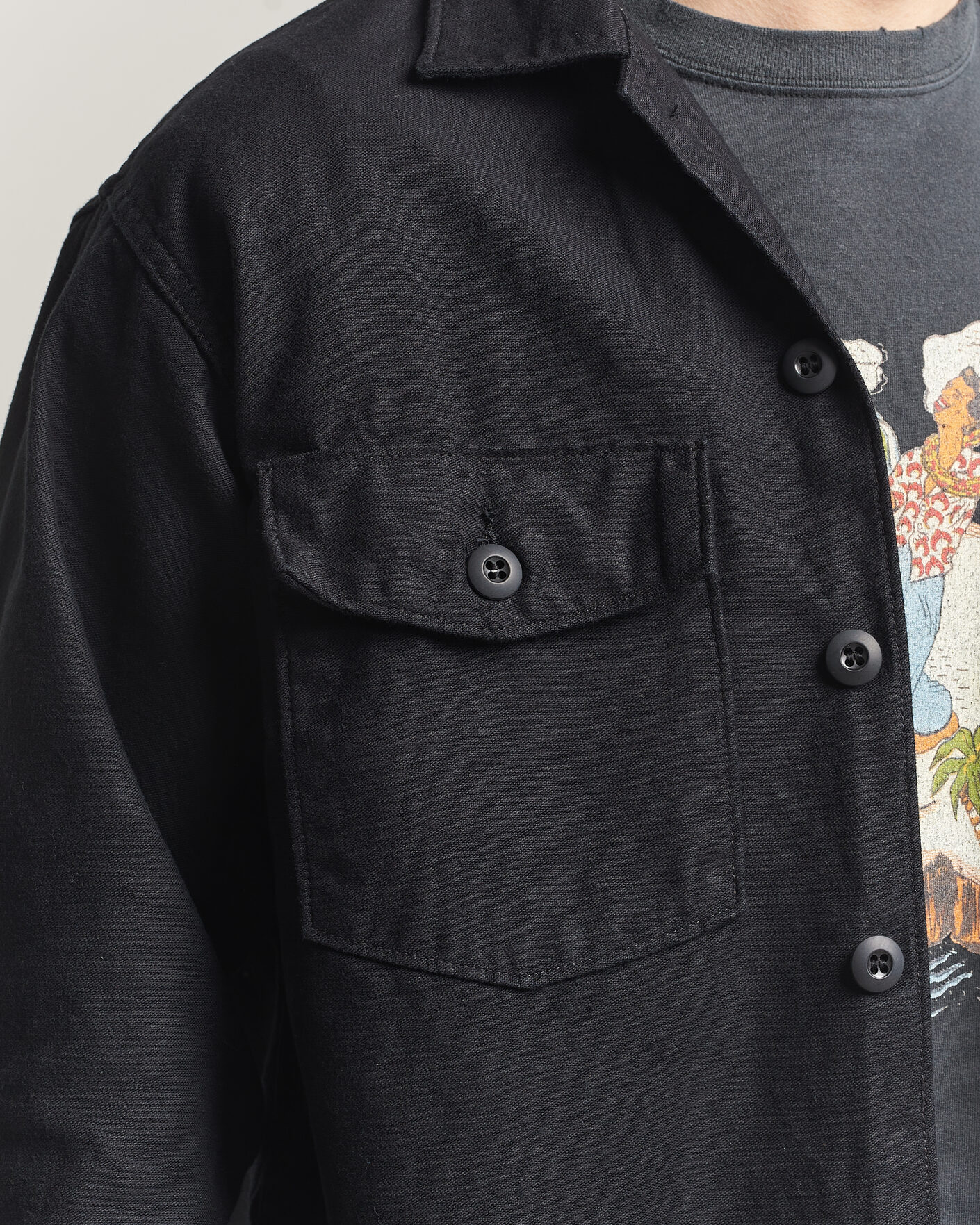 Mies | Kauluspaidat | orSlow | Cotton Sateen US Army Overshirt Black